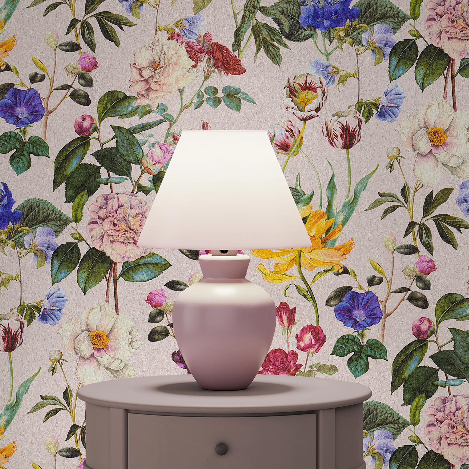 Tapete Blumen Valentin M1-No.2991 | Vliestapete | Bunt | Grün | Floral | Natur