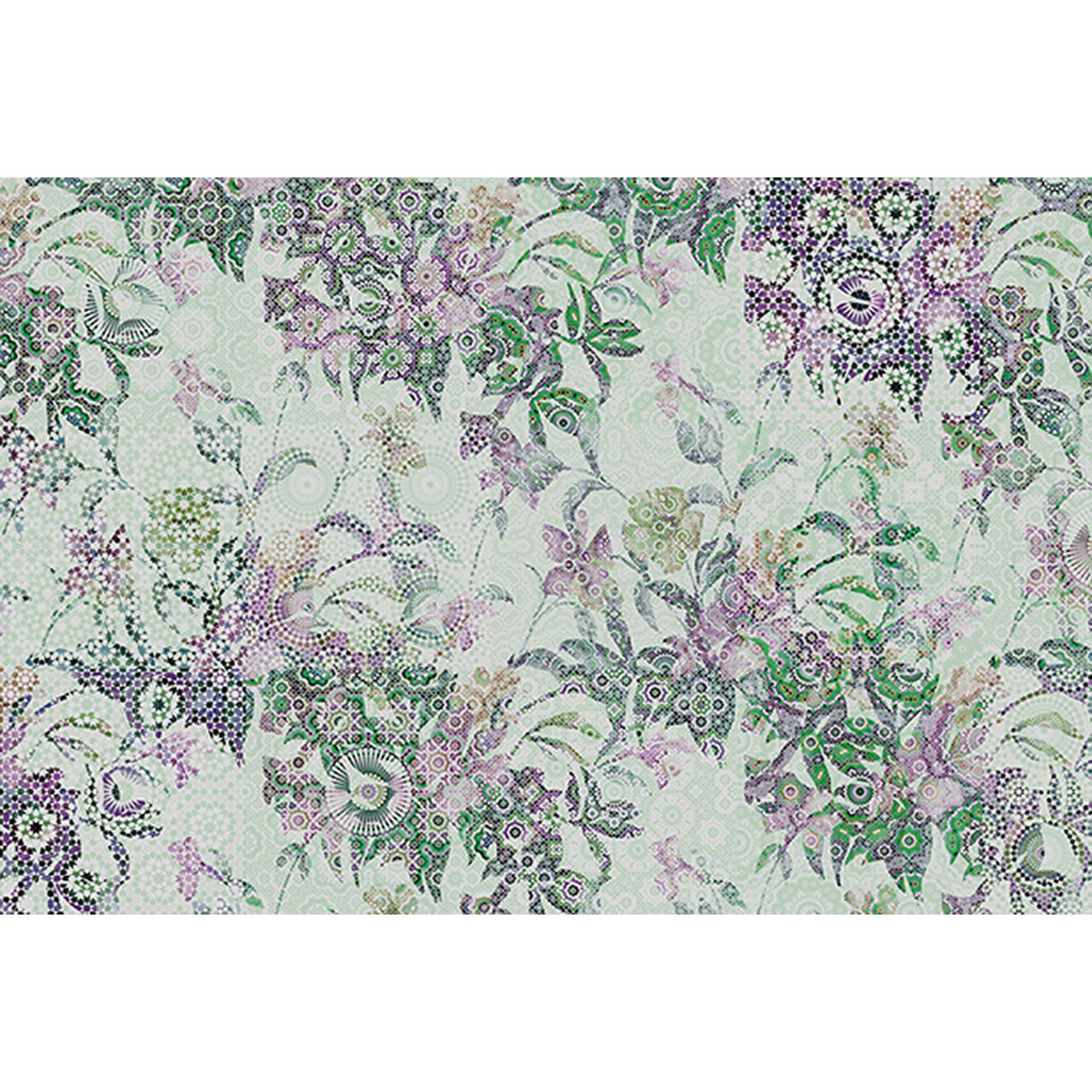 Tadessi Fototapete Blumen M1-No.60643 Digitaldruck Tapete Grün Lila - Pflanzen Floral