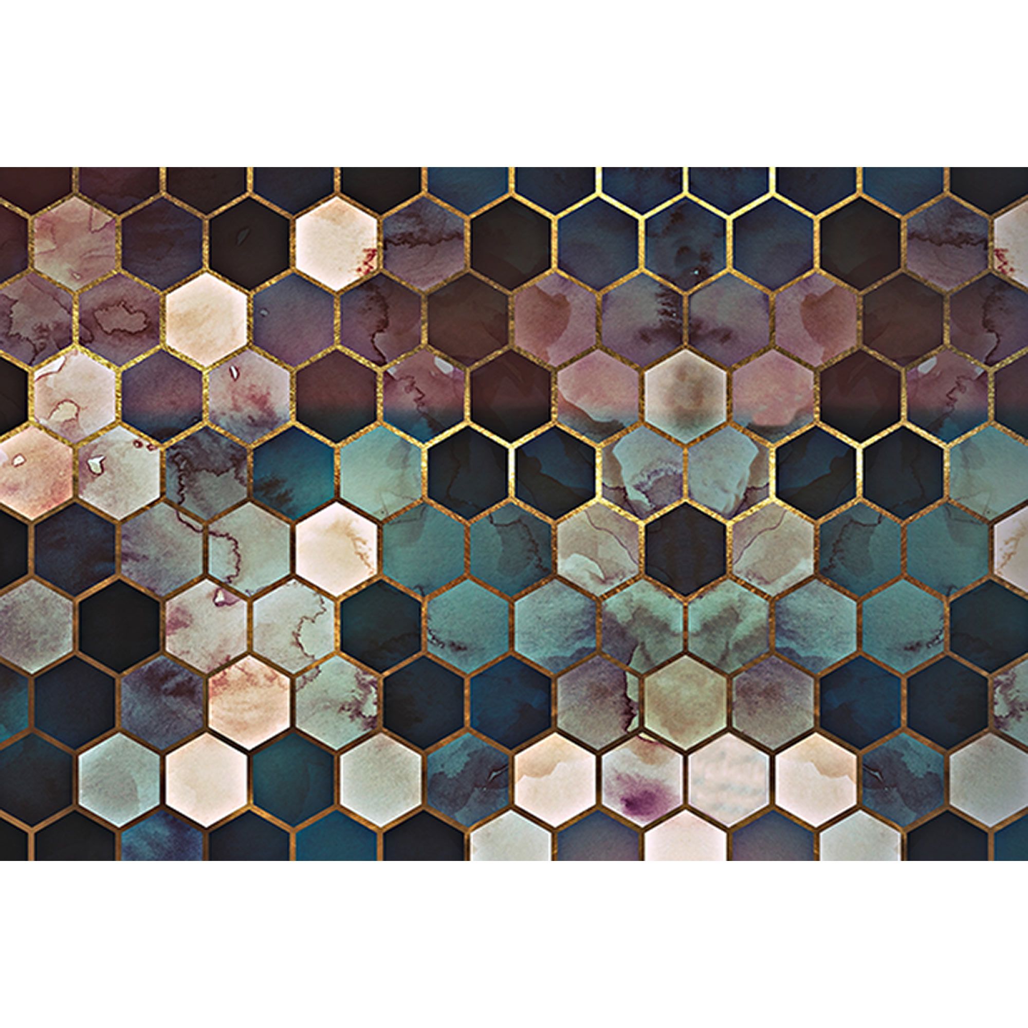 Fototapete 3D M1-No.61034 | Digitaldruck | Rosa | Gold | Geometrisch