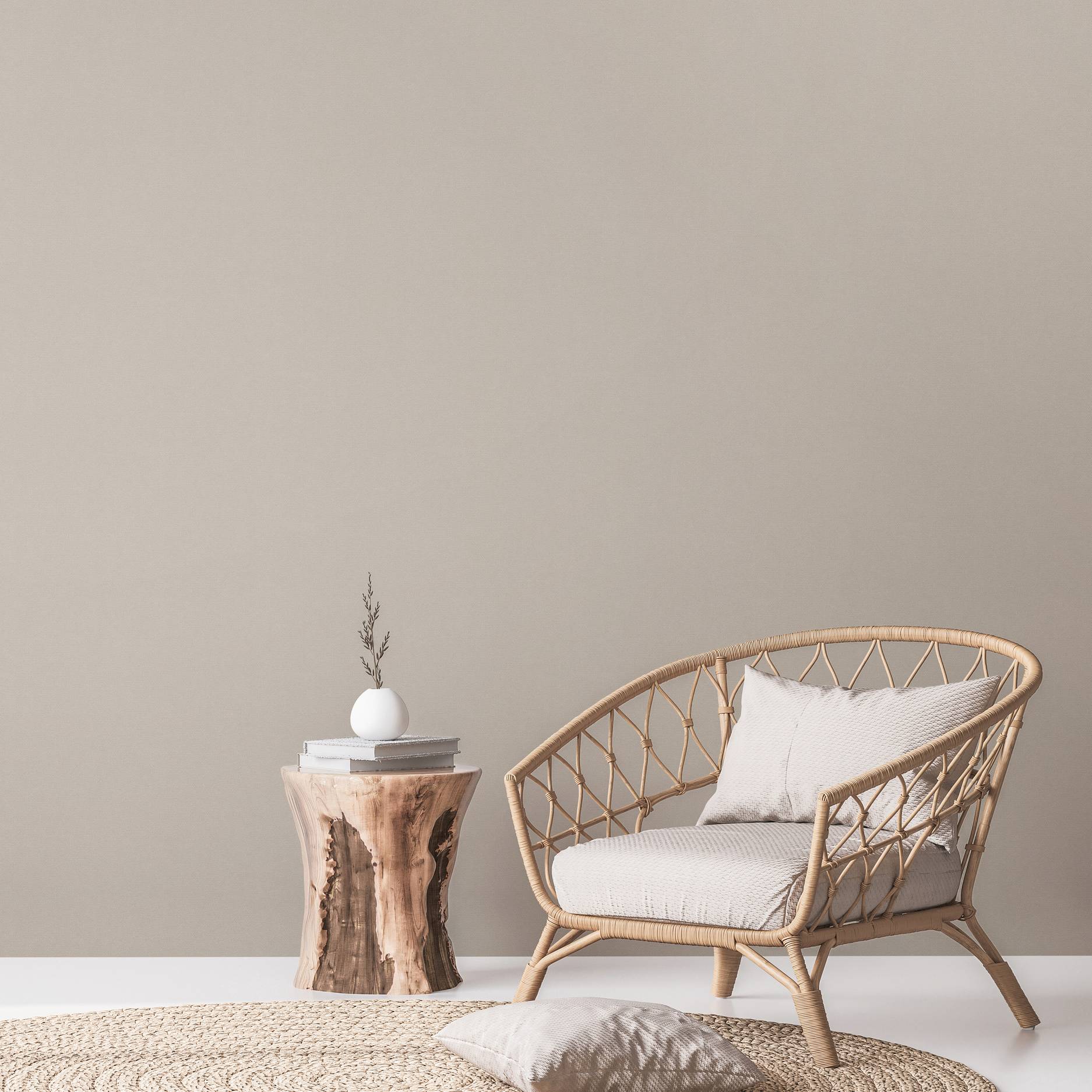 Tapete Uni M1-No.3523 Vliestapete Taupe Tapete Einfarbig Unitapete