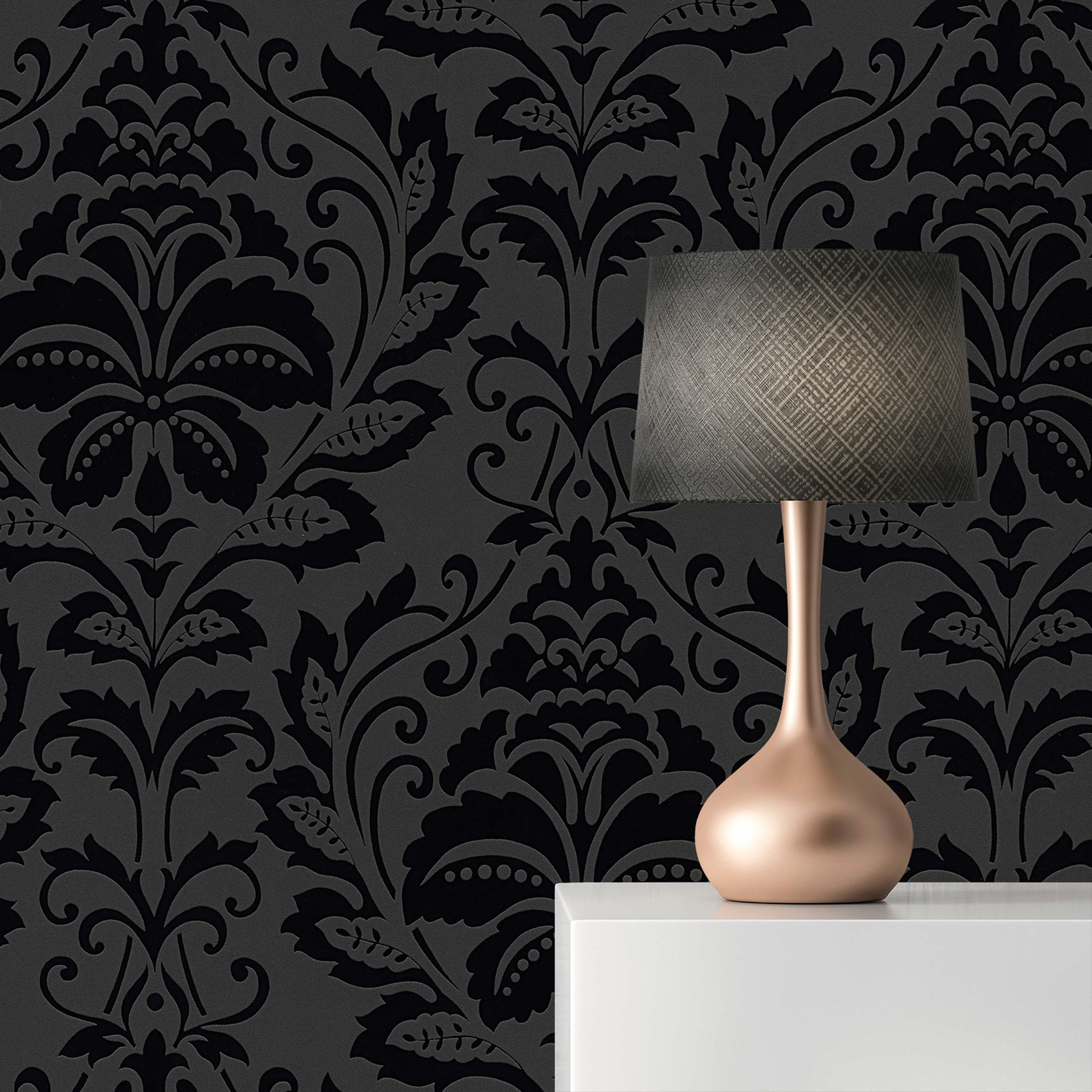 Tapete Vintage Nicolo M1-No.22 | Vliestapete | Schwarz | Barocktapete mit Ornamenten | Klassik
