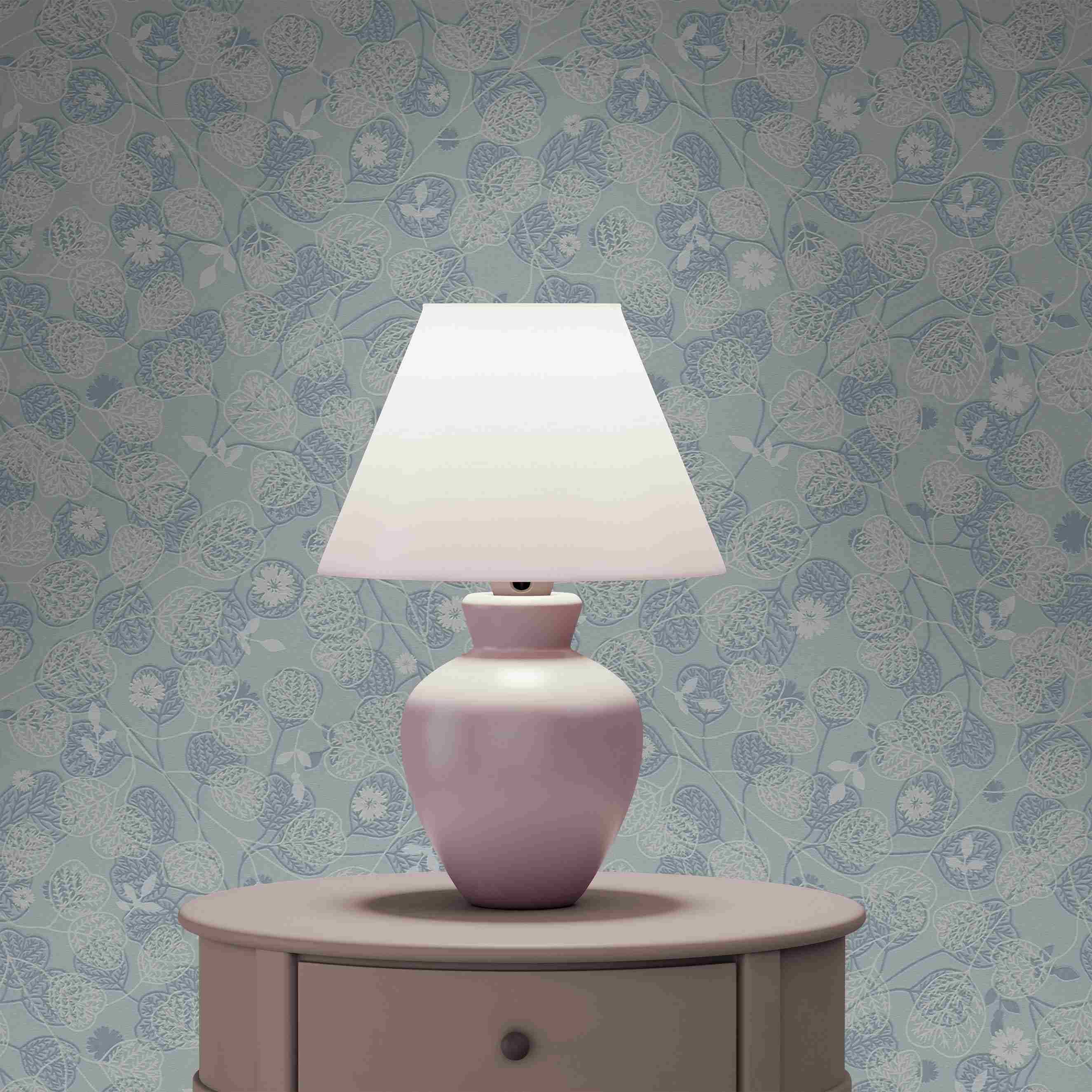 Tapete Valentin Blumen M1-No.4345 Vlies Blau Weiß Floral Tadessi 10.05 x 0.53 m