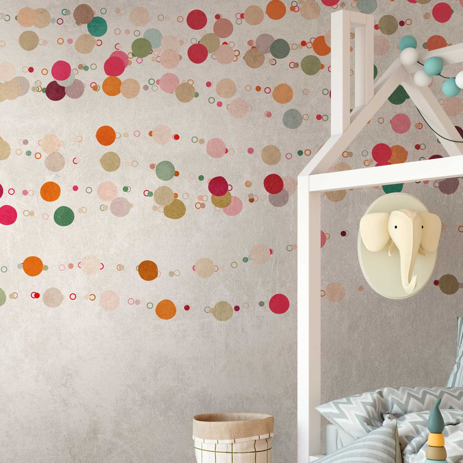 Fototapete Kreise M1-No.10324 | Digitaldruck | Beige | Orange | Punkte | Kinderzimmer | Modern