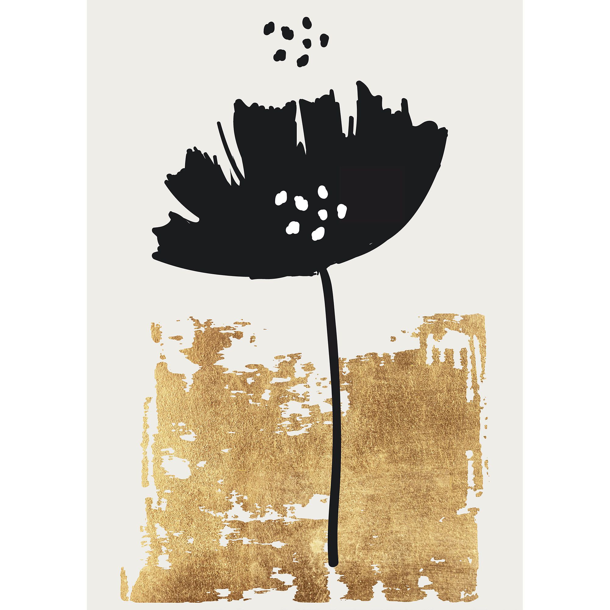 Fototapete Blumen M1-No.61054 | Digitaldruck | Gold | Schwarz