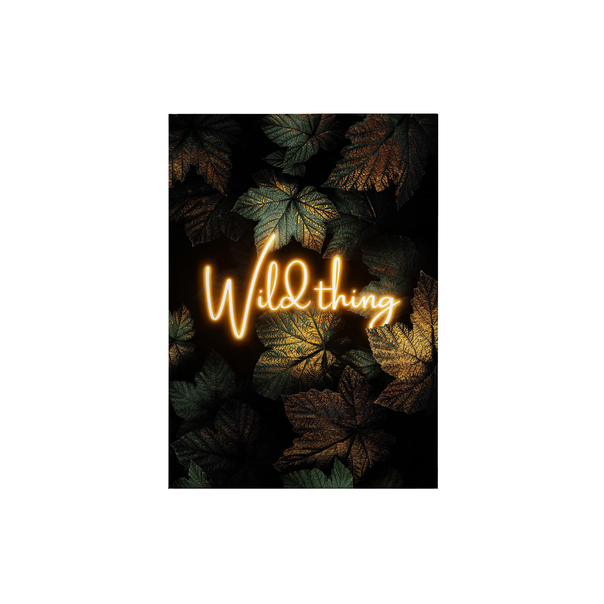 Leinwandbild Zitate Sprüche M1-No.50392 | Wandbild 70 x 50 cm | Grün Gold Keilrahmen Natur
