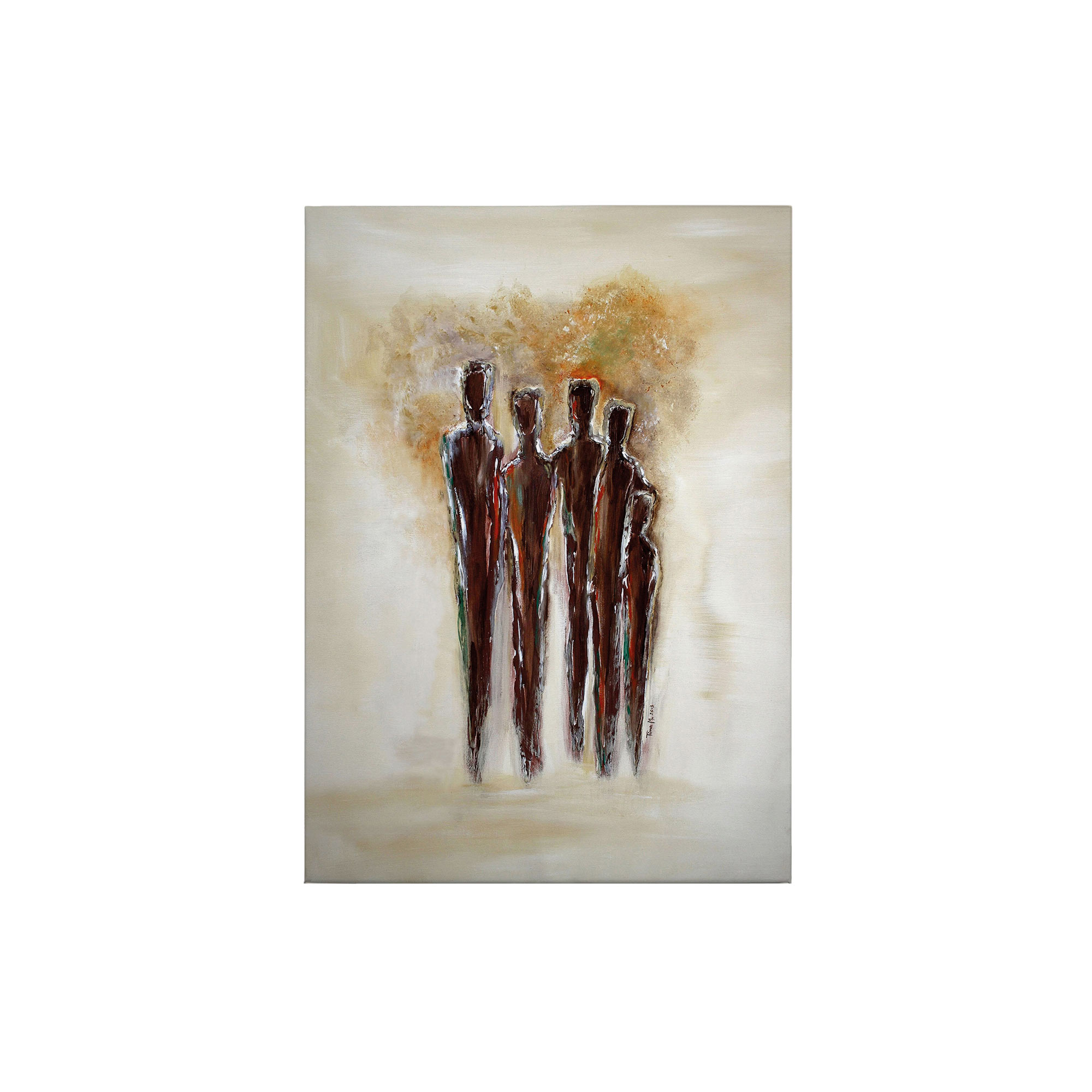 Leinwandbild Kunst M1-No.50403 | Wandbild 70 x 50 cm | Schwarz Weiß Keilrahmen Personen