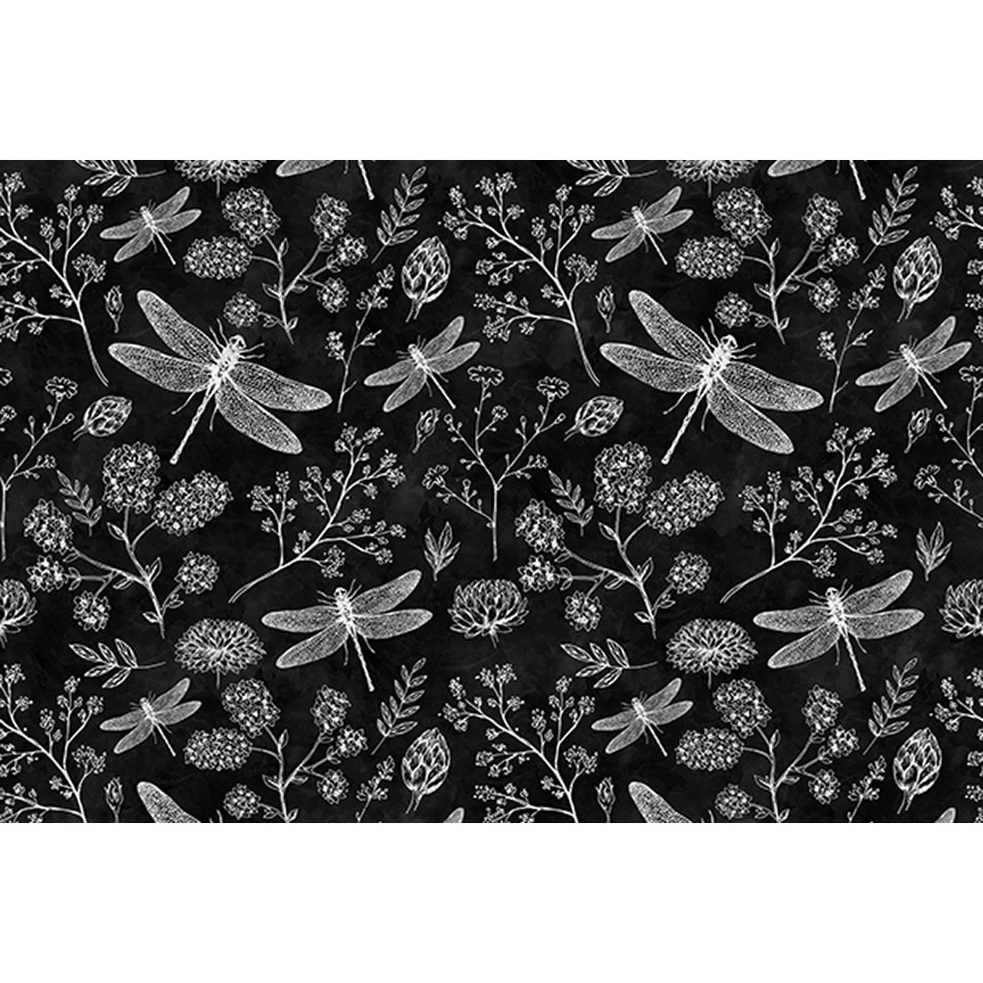 Fototapete Blumen M1-No.60524 | Digitaldruck | Weiß | Schwarz | Schwarz-Weiß | Blumenwiese