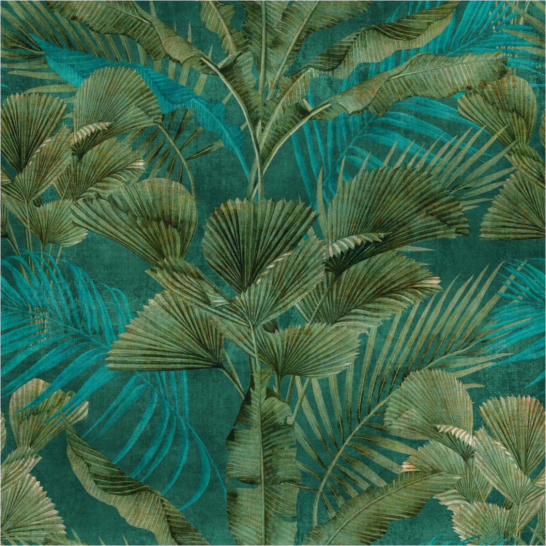 Tadessi Fototapete Dschungel M1-No.11596 Digitaldruck Tapete Grün Blau - Wohnzimmer Schlafzimmer