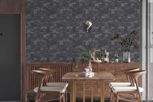 Moderne Anthrazit Tapete im Esszimmer