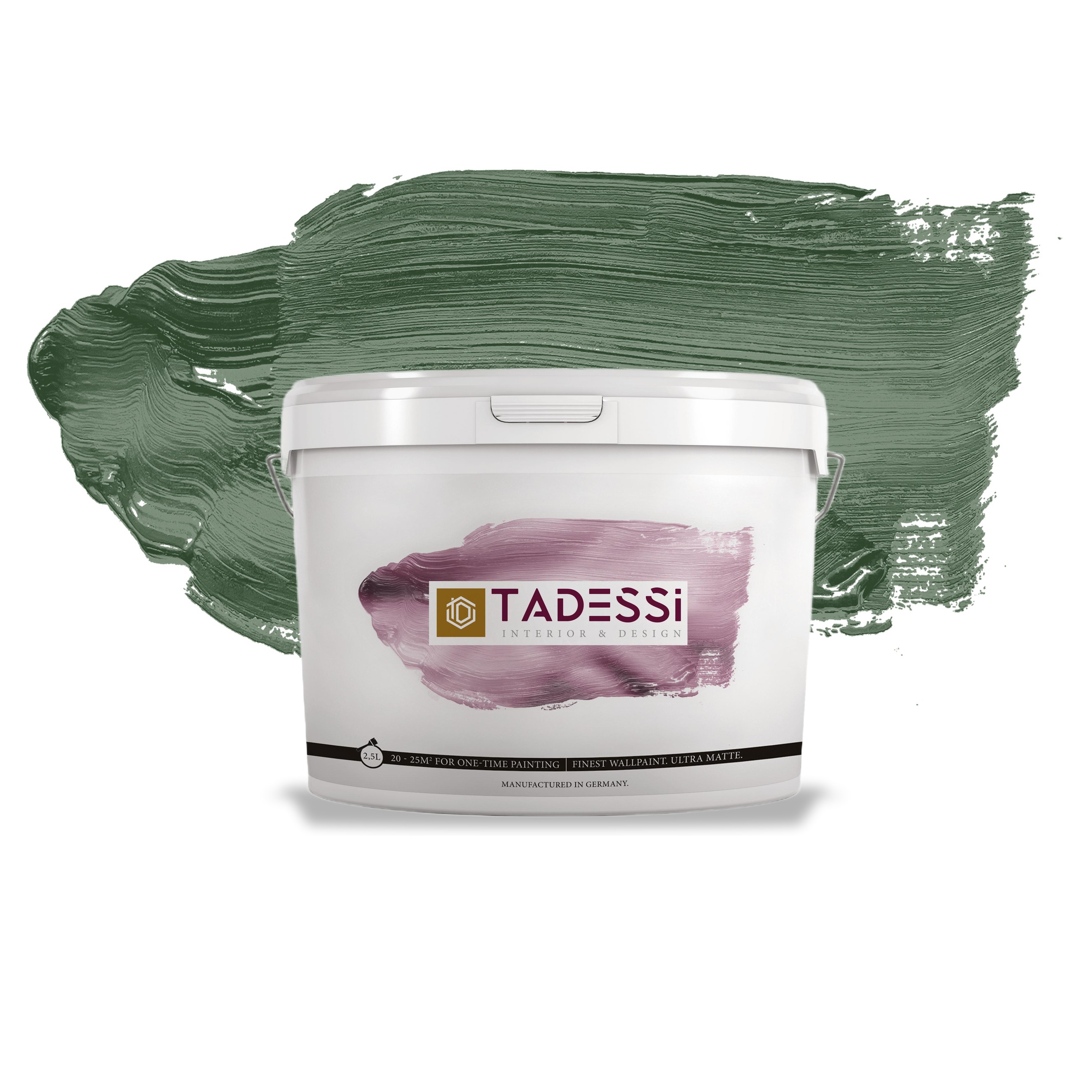 TADESSI Color Vista - Wandfarbe Grün - Waldgrün - Sage Green - Hochwertige matte Innenfarbe