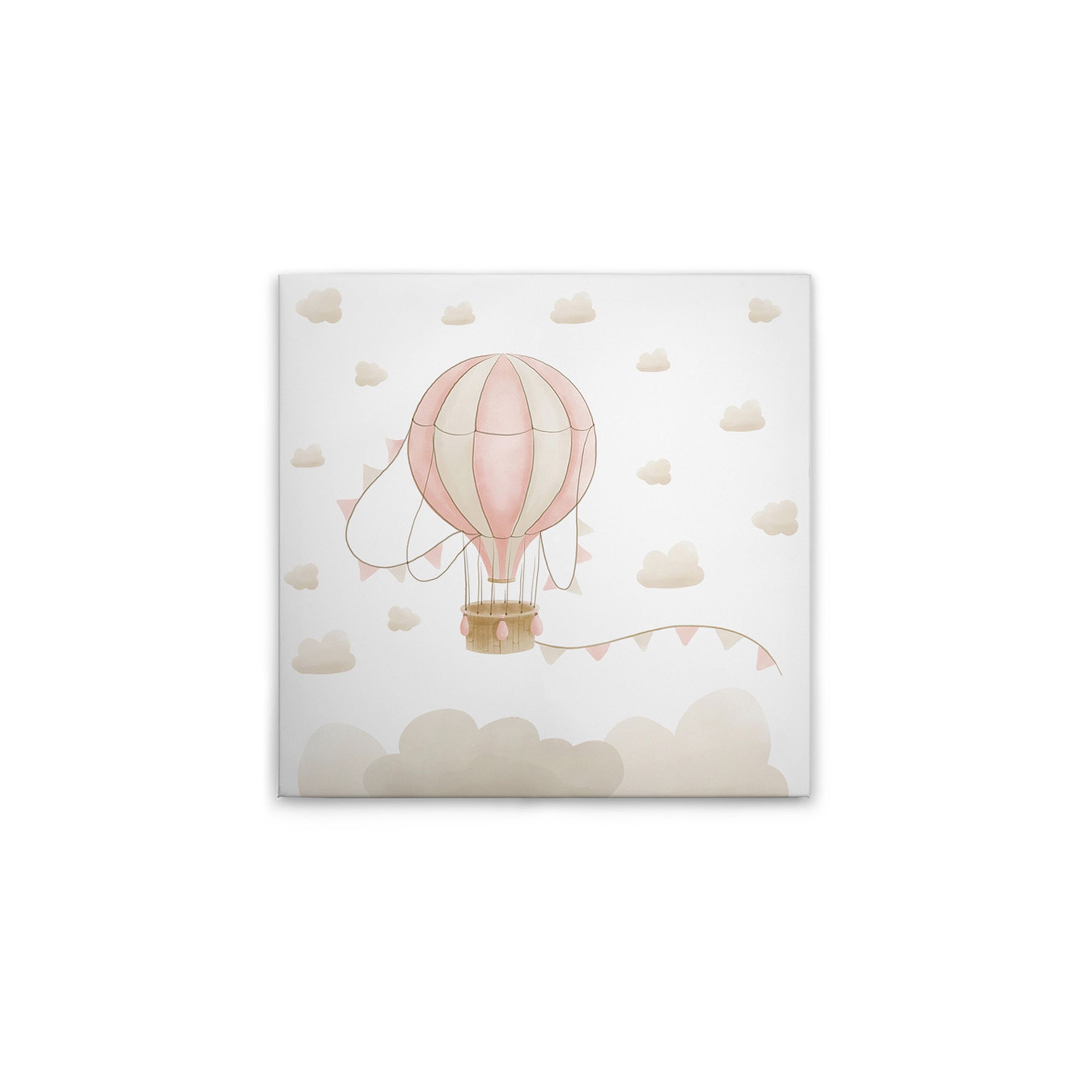 Tadessi Leinwandbild Heißluftballon mit Wolken Rosa M1-No.50575 - Wandbild - 30 x 30 cm
