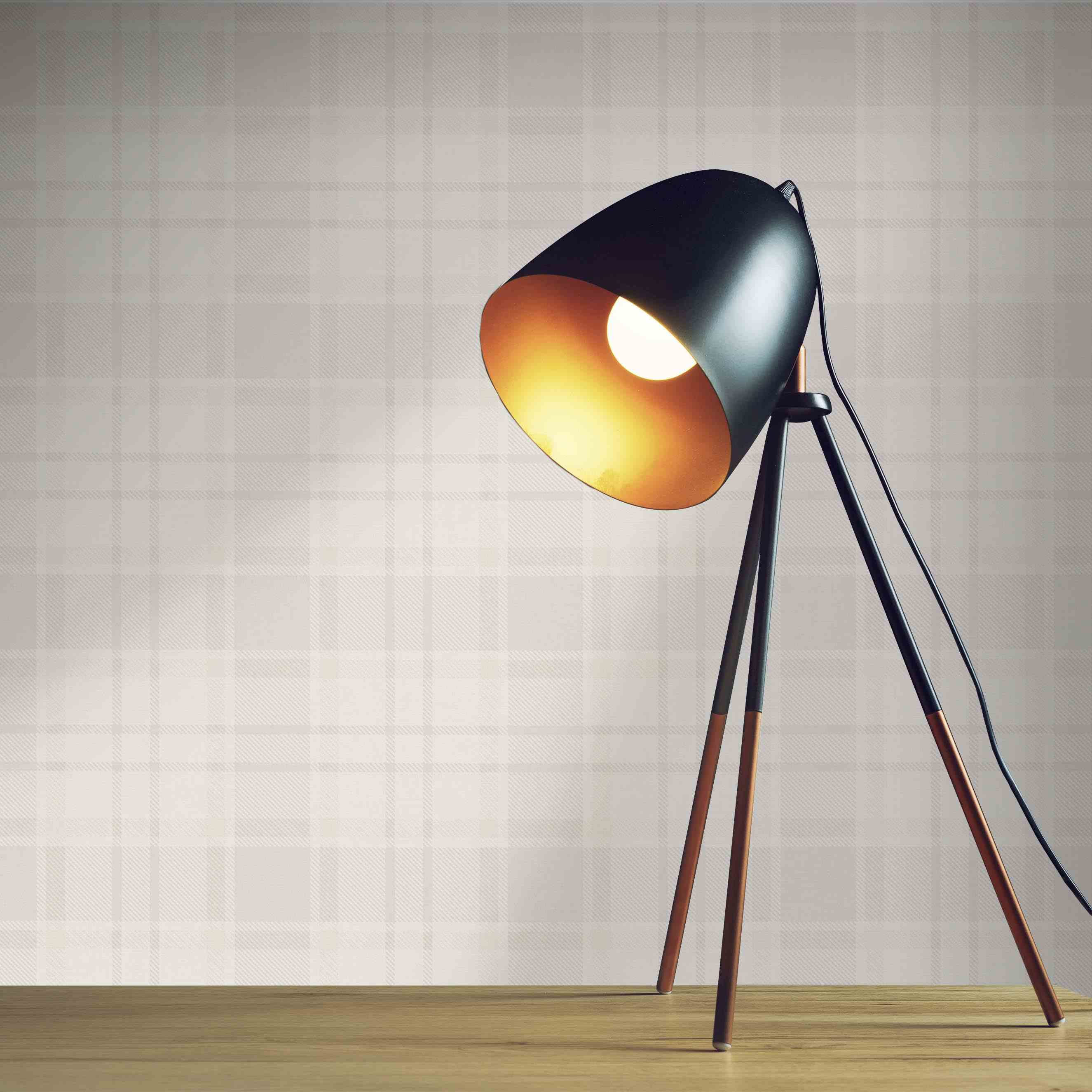 Tapete Vintage Landhaus M1-No.4295 Vlies Creme Beige Kariert Tadessi 10.05 x 0.53 m