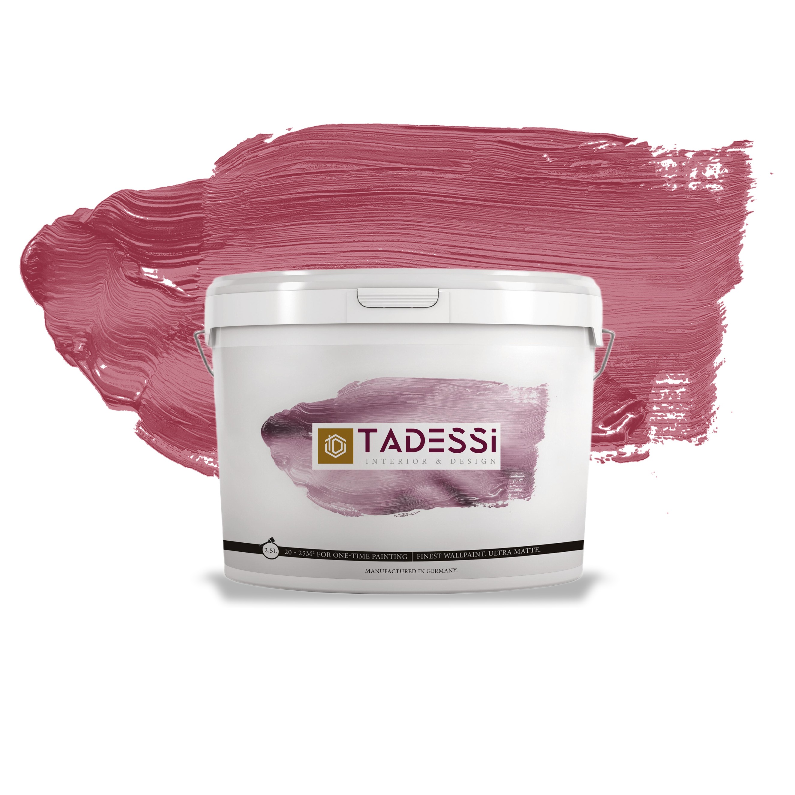 TADESSI Color Vista - Wandfarbe Pink - Brombeer Cherry Rot - Hochwertige matte Innenfarbe