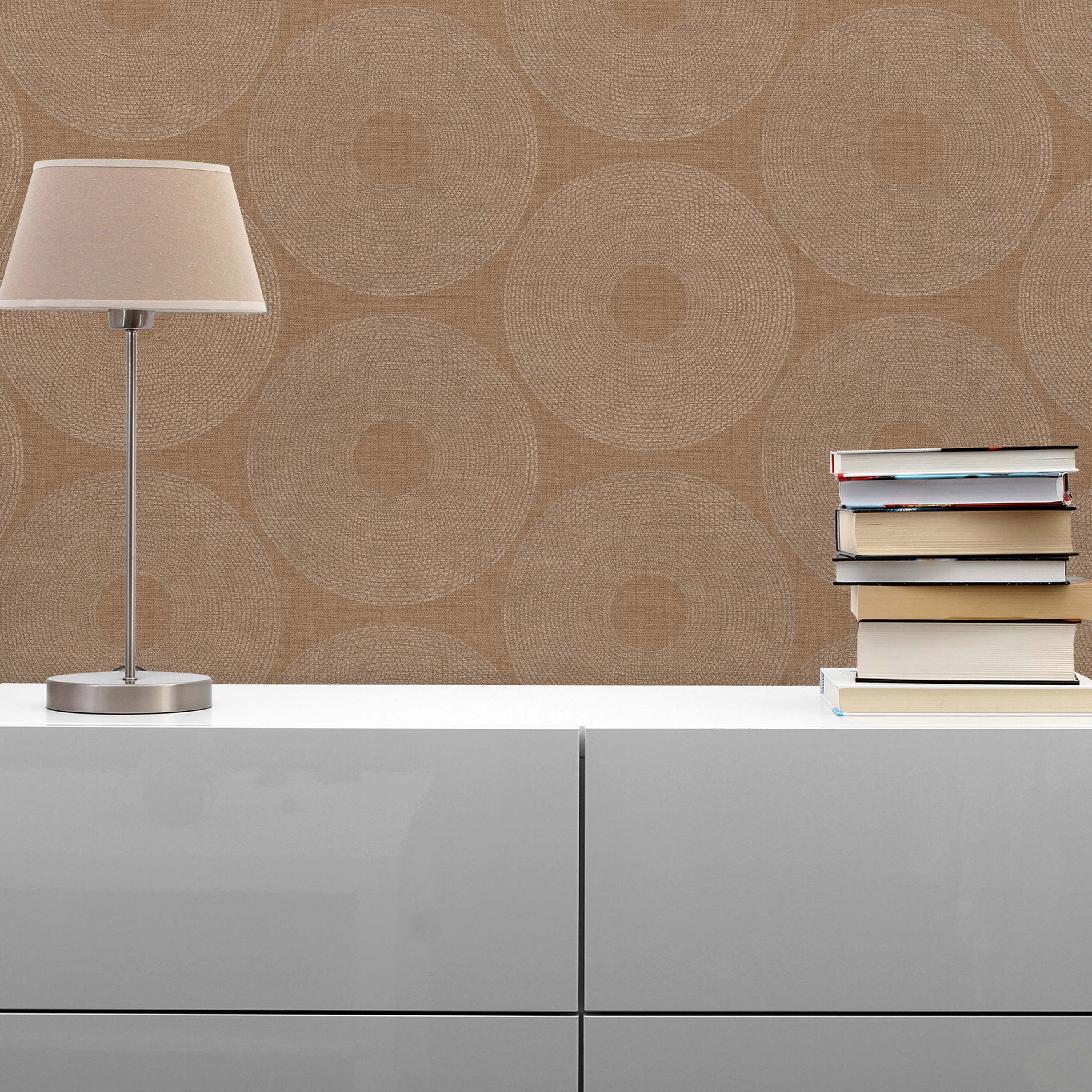 Tapete Punkte Kreise Vincenzo M1-No.1774 | Vliestapete | Braun | Geometrisch