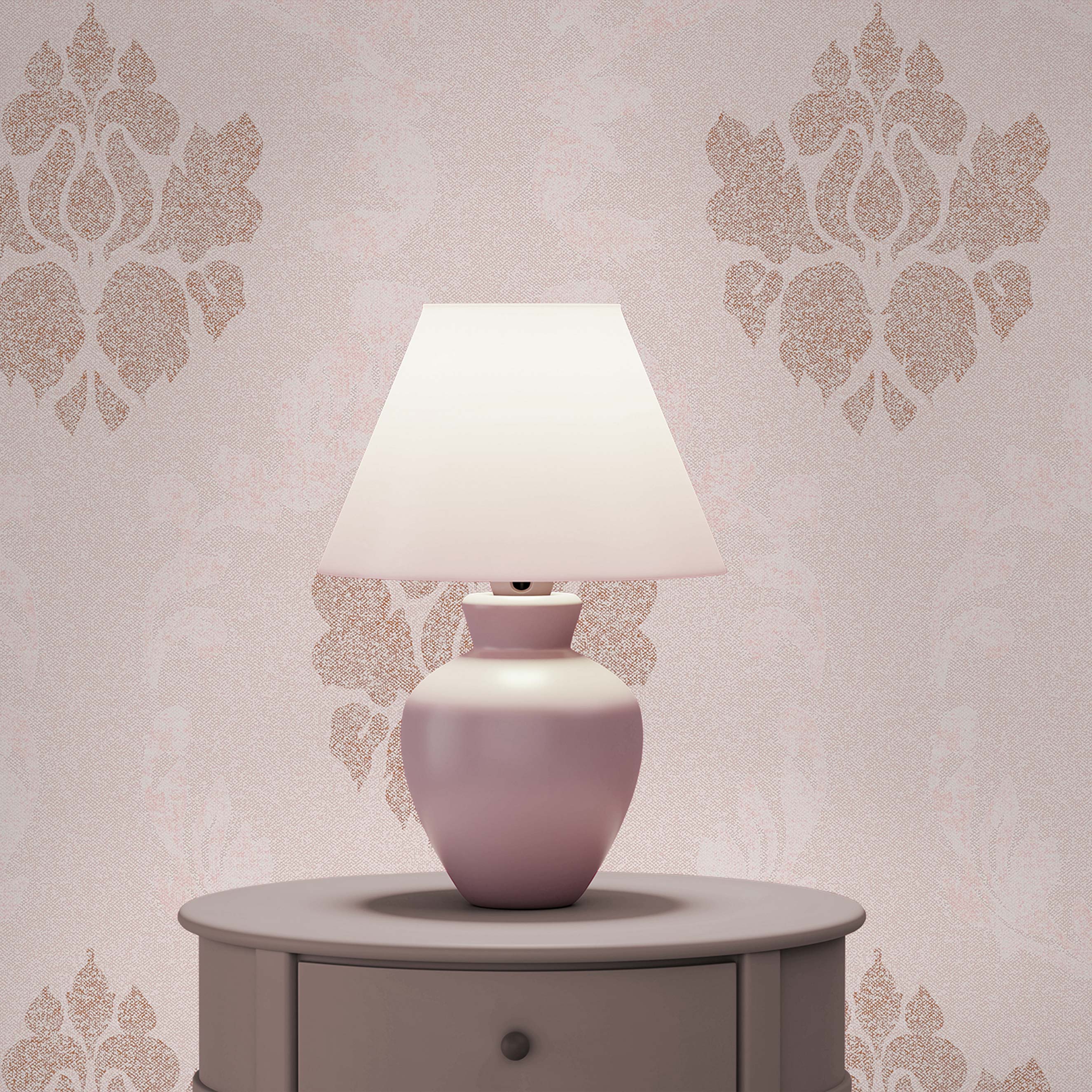 Tapete Barock Giulia M1-No.477 | Vliestapete | Rosa | Tapete mit Ornamenten | Klassik
