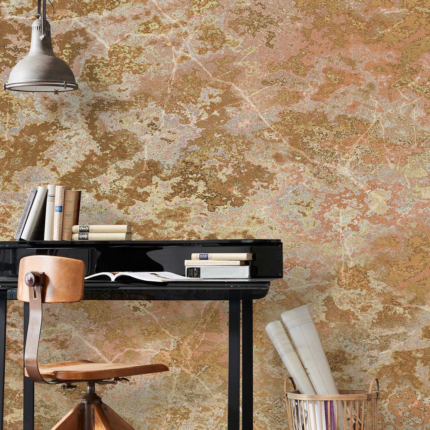 Fototapete Vintage Retro M2-No.0532 | Digitaldruck | Gold | Microscope | Strukturoptik