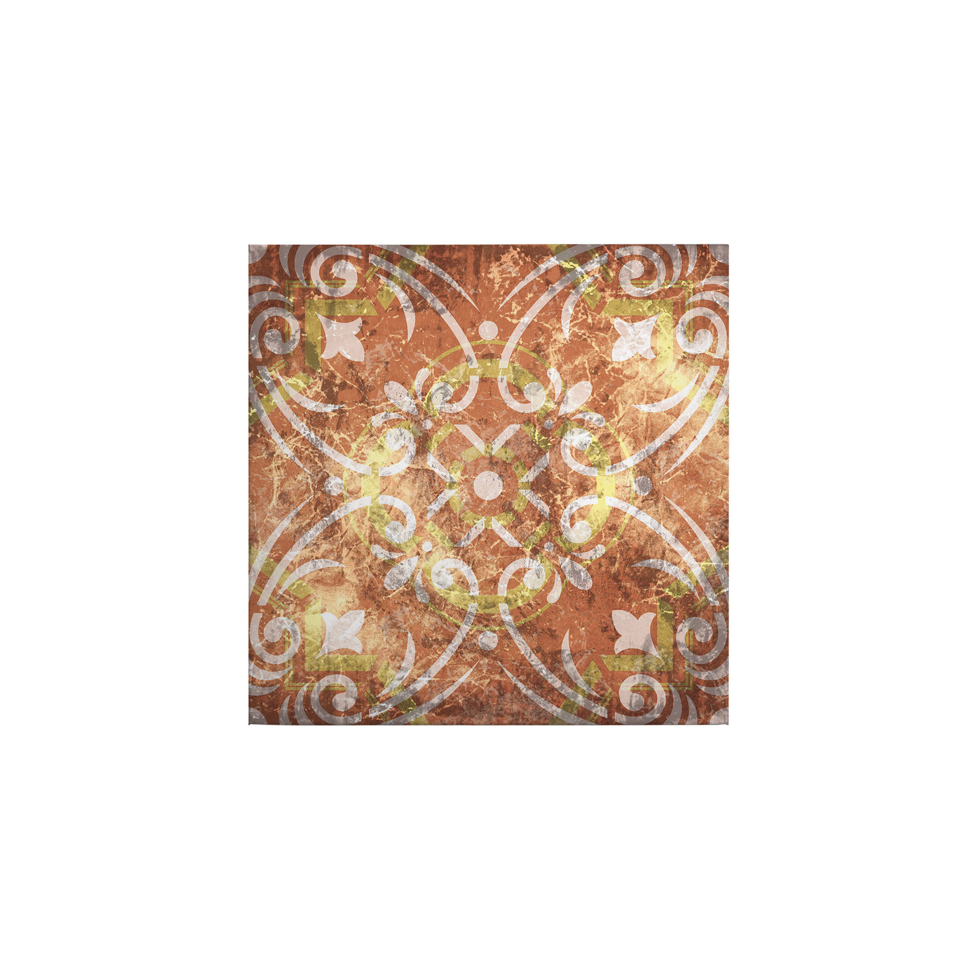Tadessi Leinwandbild Retro Vintage Abstrakt - 50 x 50 cm - M1-No.50548 - Keilrahmen in Orange Gelb