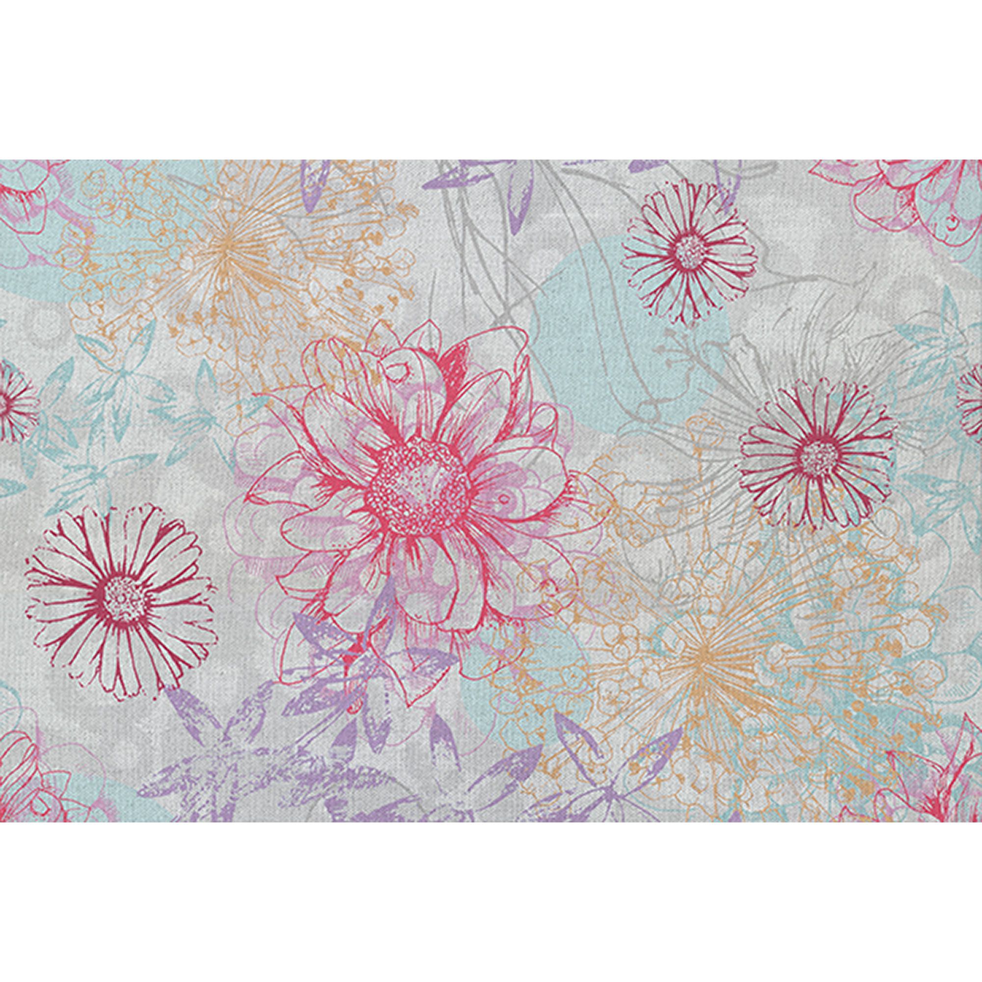 Tadessi Fototapete Blumen M1-No.60120 Digitaldruck Tapete Rosa Blau