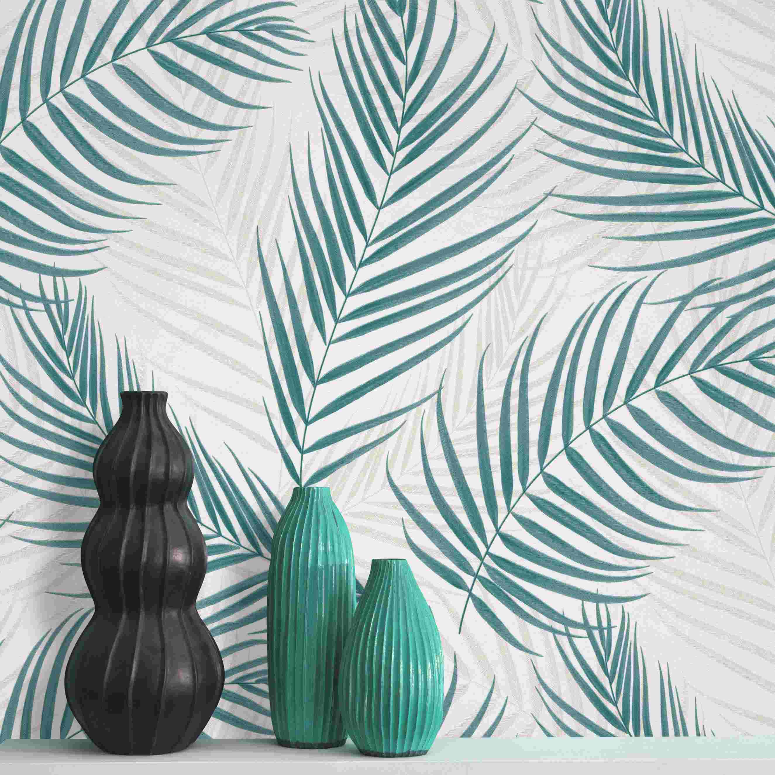 Erismann Fashion for Walls 3 | 1022119 | Vliestapete Blumenoptik | 0.53 m x 10.05 m | Türkis