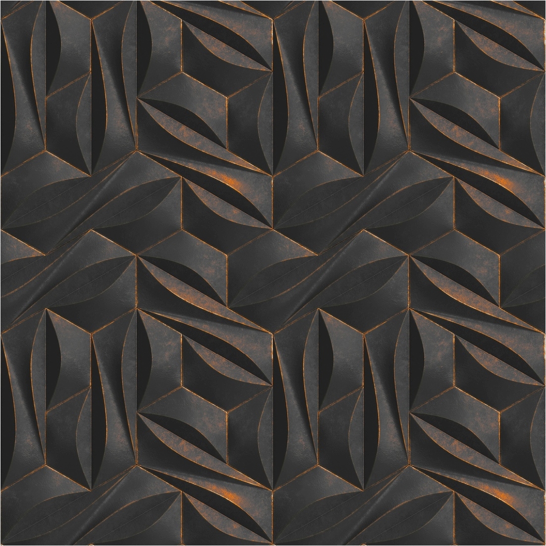 Fototapete 3D M1-No.11578 | Vliestapete Grafik | Anthrazit | Gold | Wohnzimmer | Schlafzimmer