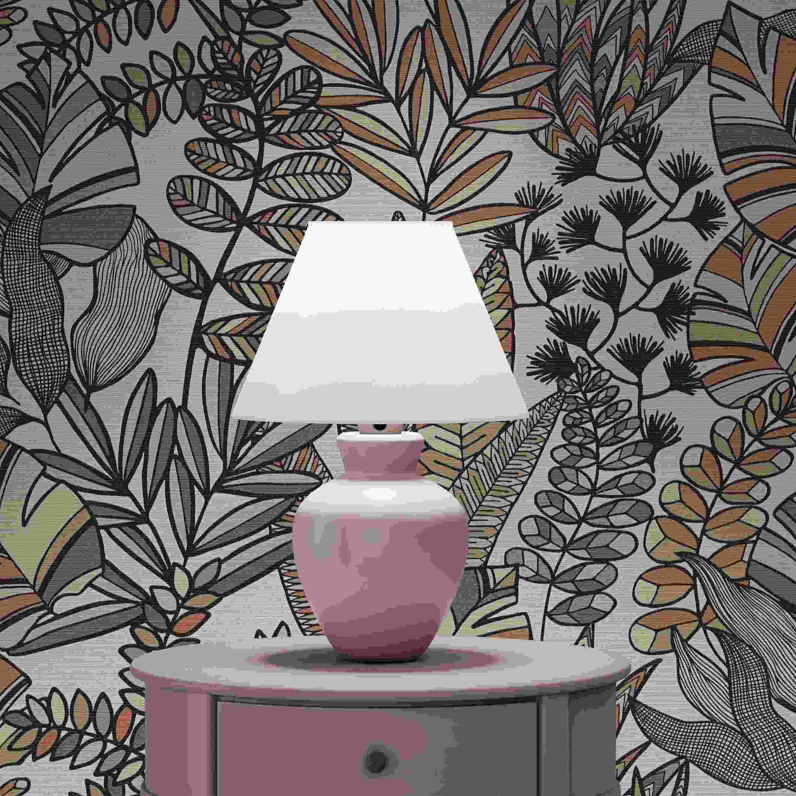 Tapete Carlos Blumen M1-No.4258 Vlies Weiß Schwarz Floral Tadessi 10.05 x 0.53 m