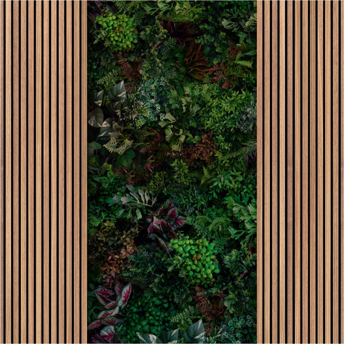 Tadessi Fototapete Wandpaneel Optik M1-No.11736 Digitaldruck Tapete Braun Grün - Pflanzen