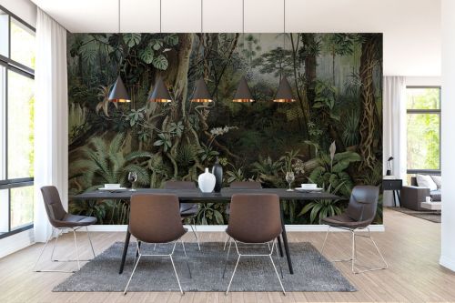 Fototapete Wald im Dschungelstil im Esszimmer