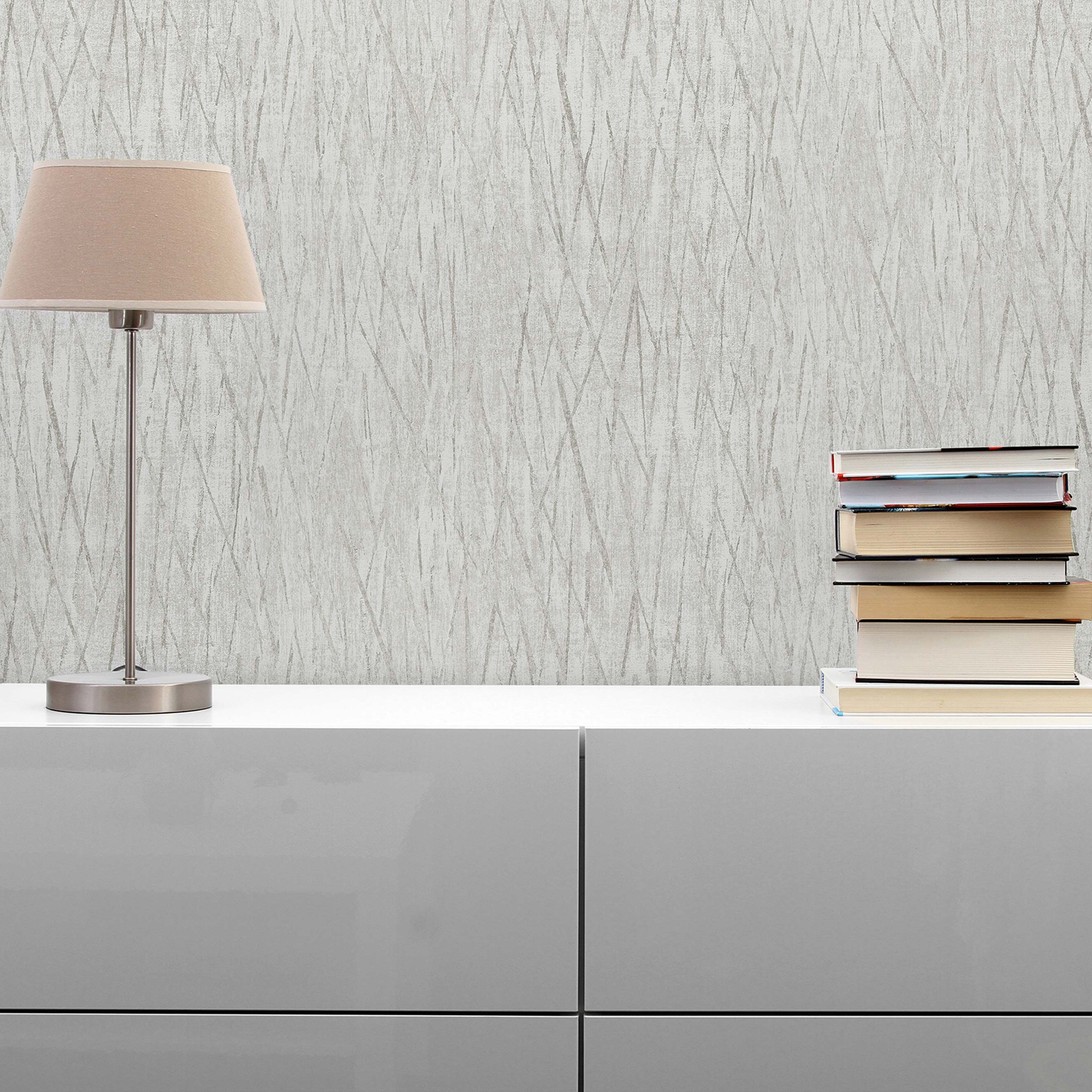 Tapete Grafik Meo M1-No.1717 | Vliestapete | Metallic | Grau | Struktur | Modern
