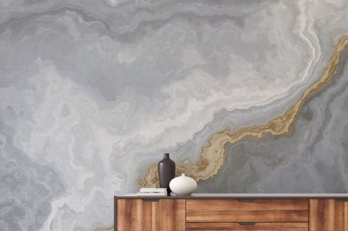 Tapete grau silber Marmoroptik