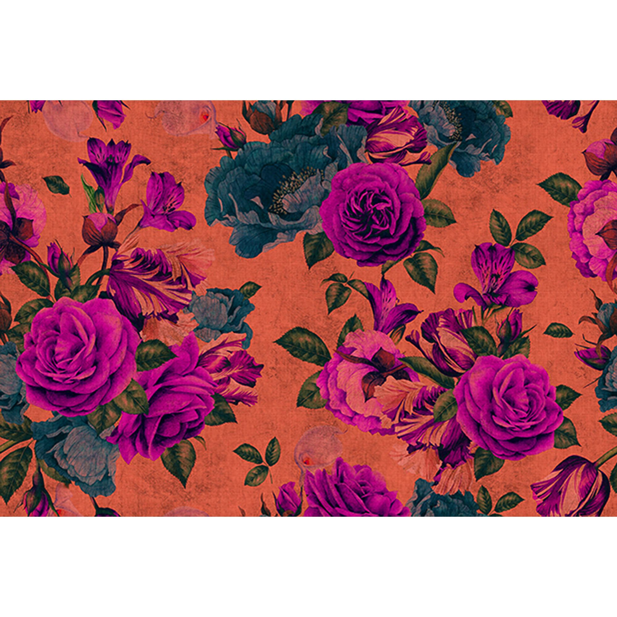 Tadessi Fototapete Blumen M1-No.60928 Digitaldruck Tapete Pink Orange - Rosen