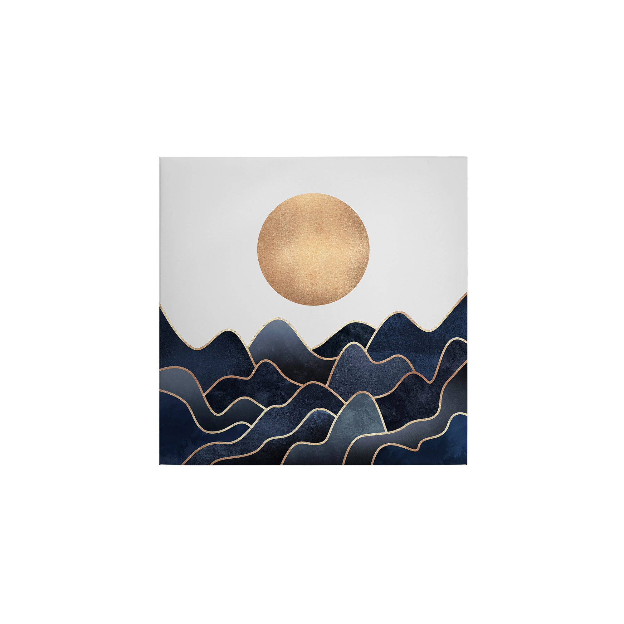 Leinwandbild Kunst M1-No.50539 | Wandbild 50 x 50 cm | Gold Blau Keilrahmen Abstrakt