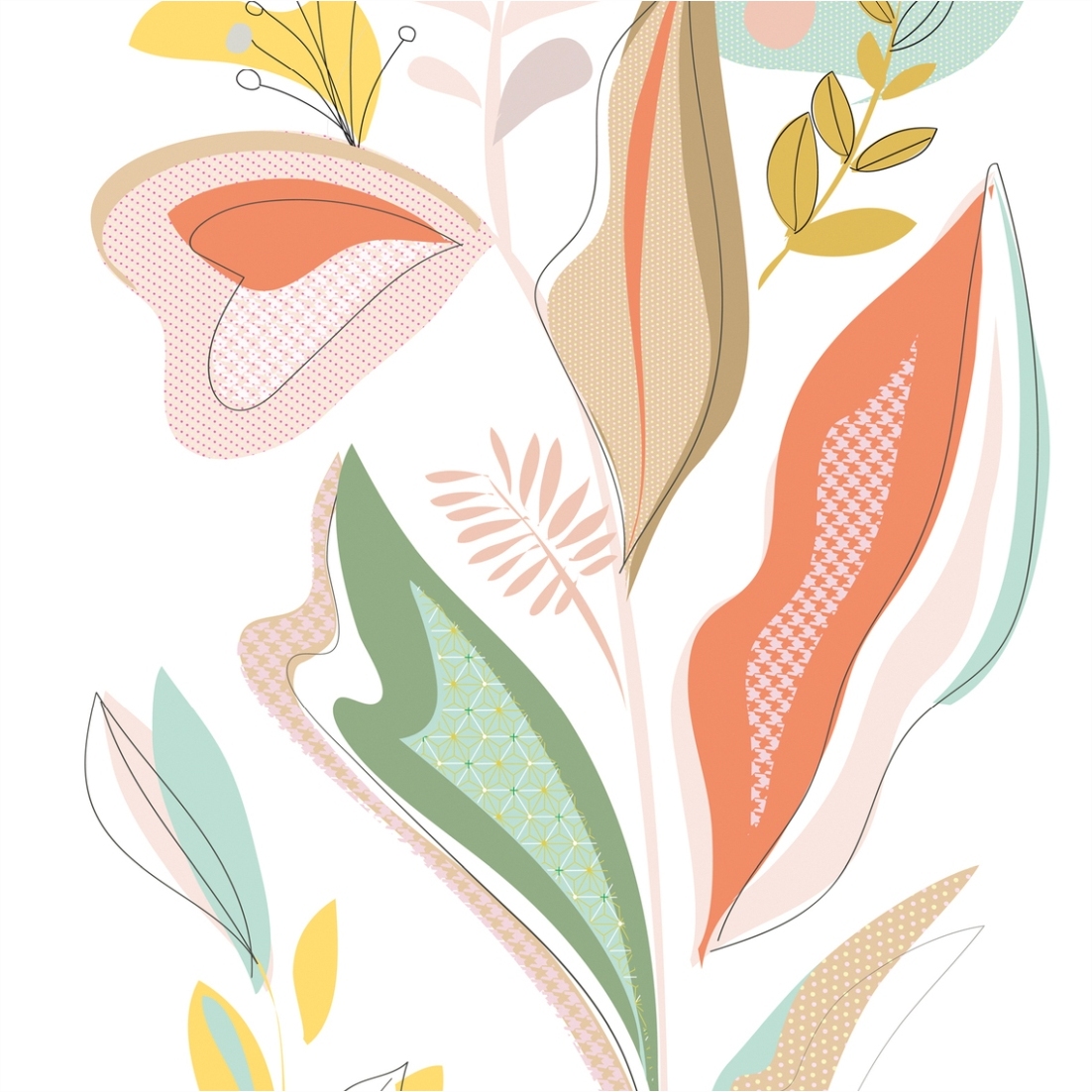 Tadessi Fototapete Floral M1-No.11625 Digitaldruck Tapete Bunt Weiß - Wohnzimmer Schlafzimmer