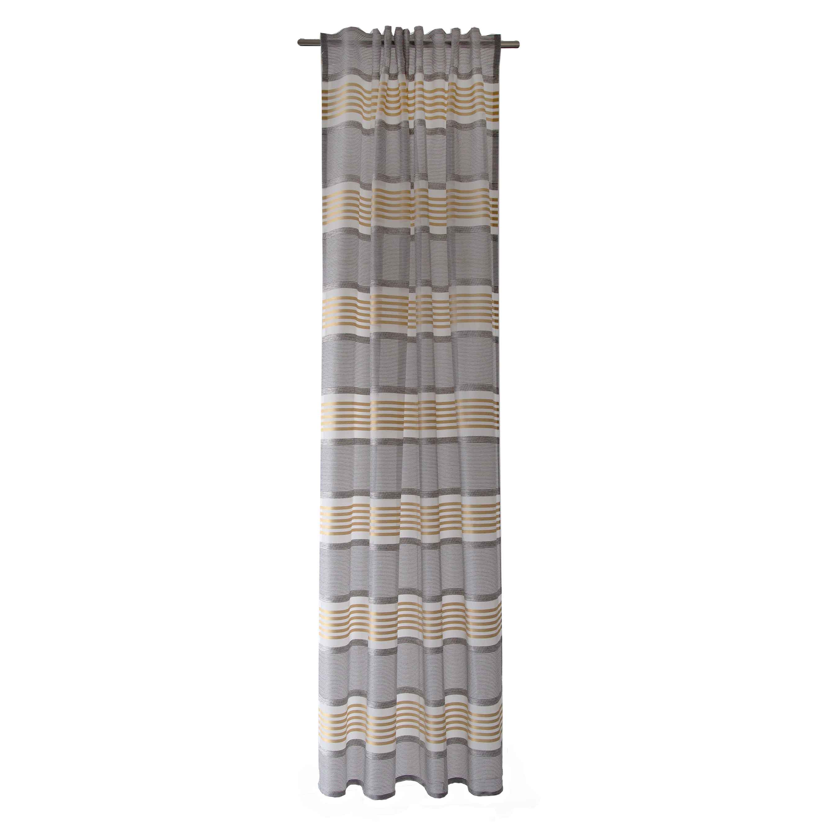 Schlaufenschal Gemma V3-No.17 | Safran | Vorhang verdeckte Schlaufen | halbtransparent | Gardine