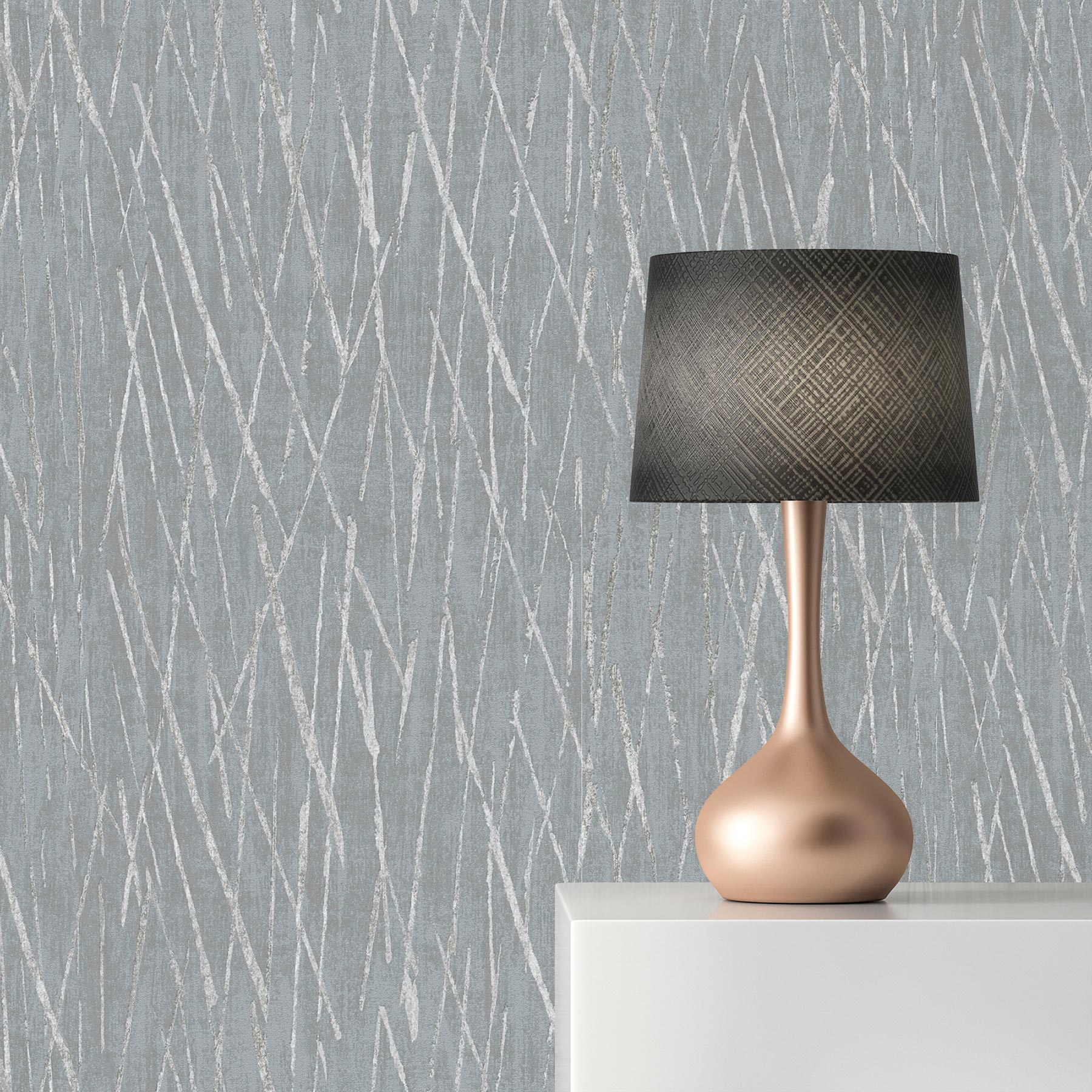 Tapete Grafik Meo M1-No.1711 | Vliestapete | Metallic | Grau | Struktur | Modern