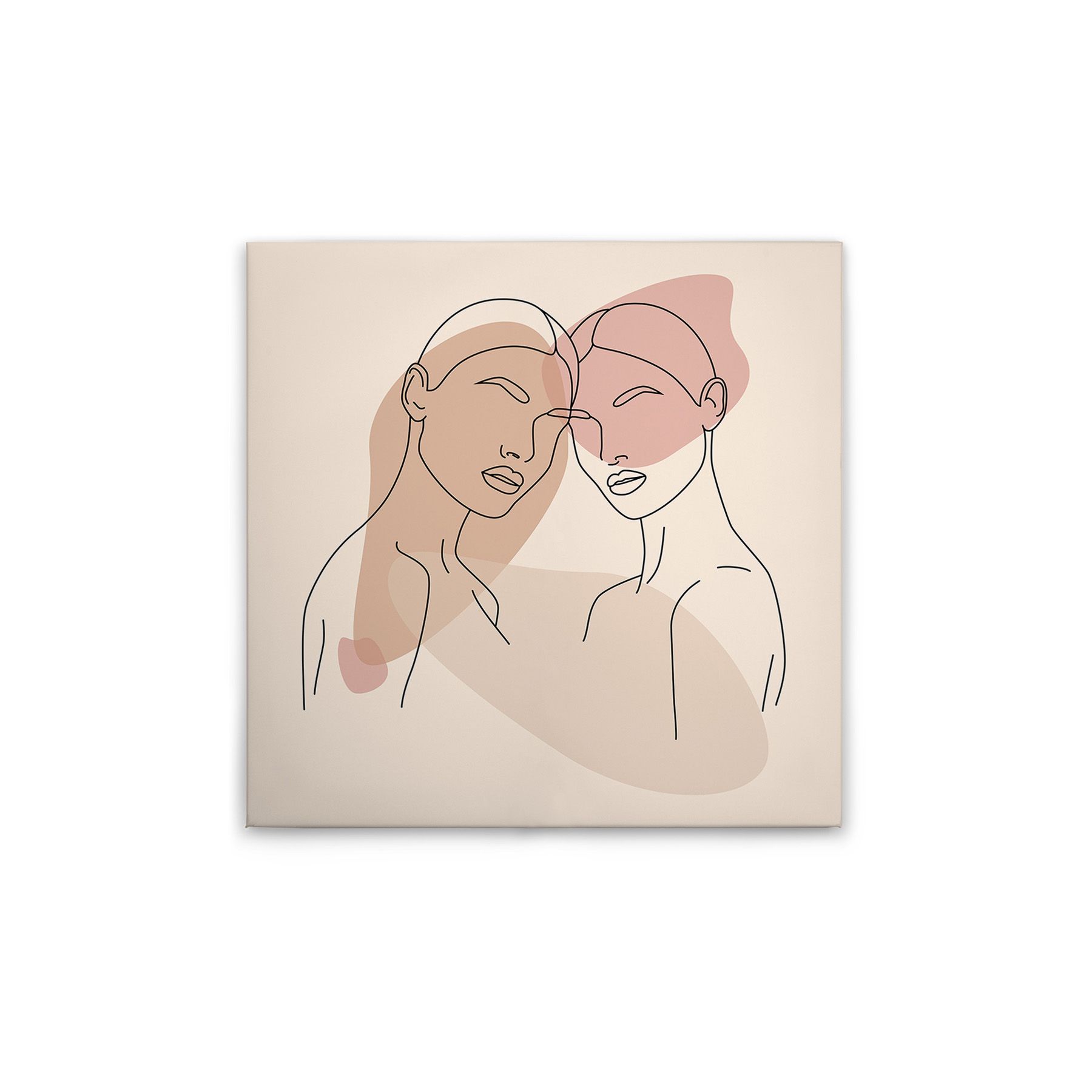 Tadessi Leinwandbild Silhouetten Oneliner M1-No.51578 - Keilrahmen in Creme Beige - 30 x 30 cm