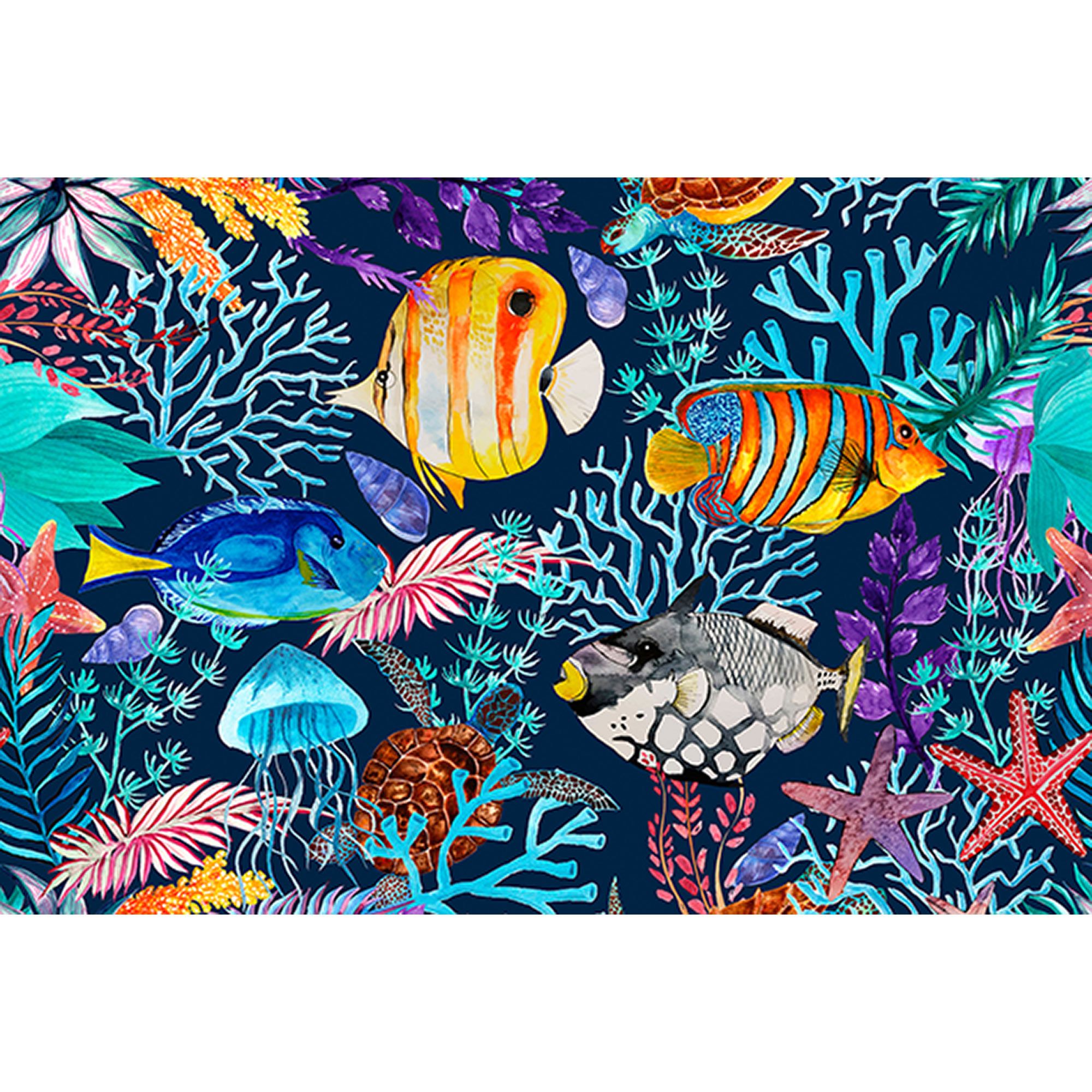 Tadessi Fototapete Unterwasser M1-No.61008 Digitaldruck Tapete Bunt Blau - Tiere Natur