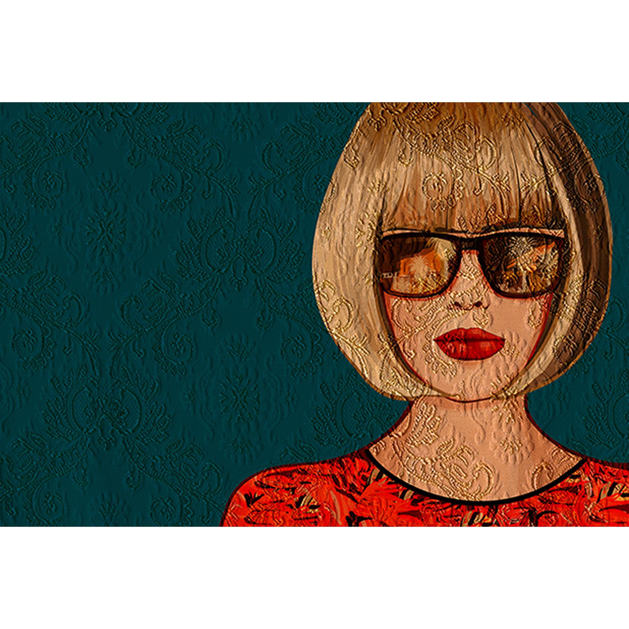 Fototapete Menschen M1-No.60169 | Digitaldruck | Blau | Beige | Frau | Ornamente