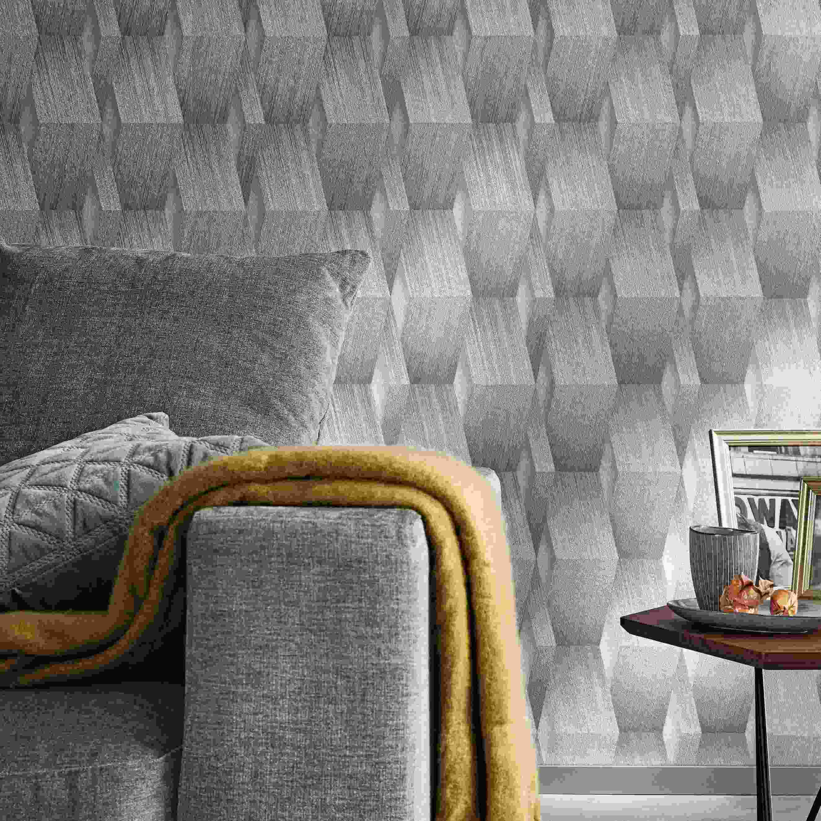 Erismann Fashion for walls | 1004610 | Vliestapete 3D Tapete | 0.53 m x 10.05 m | Grau