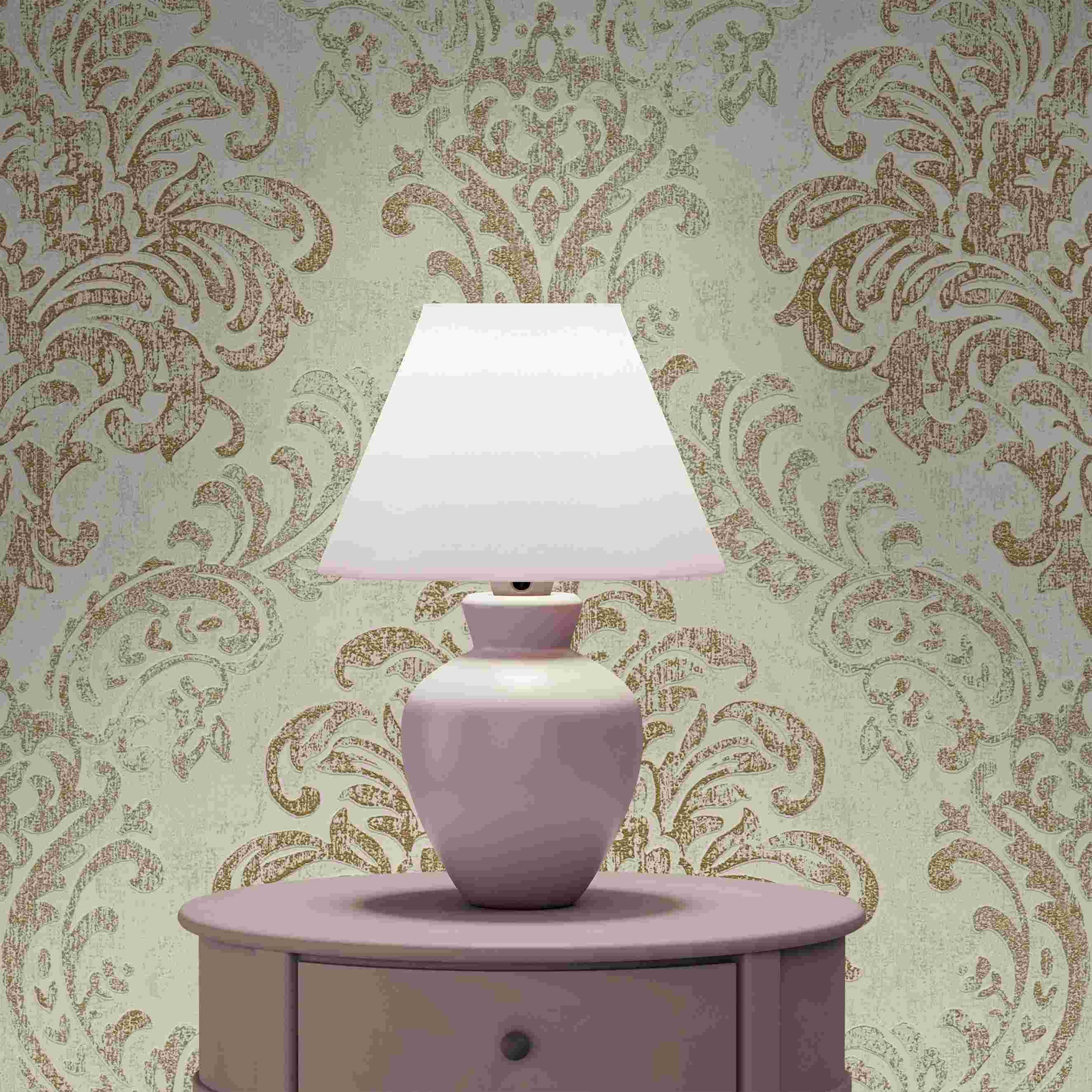 Tapete Giulia Barock M1-No.4350 Vlies Weiß Gold Ornament Tadessi 10.05 x 0.53 m