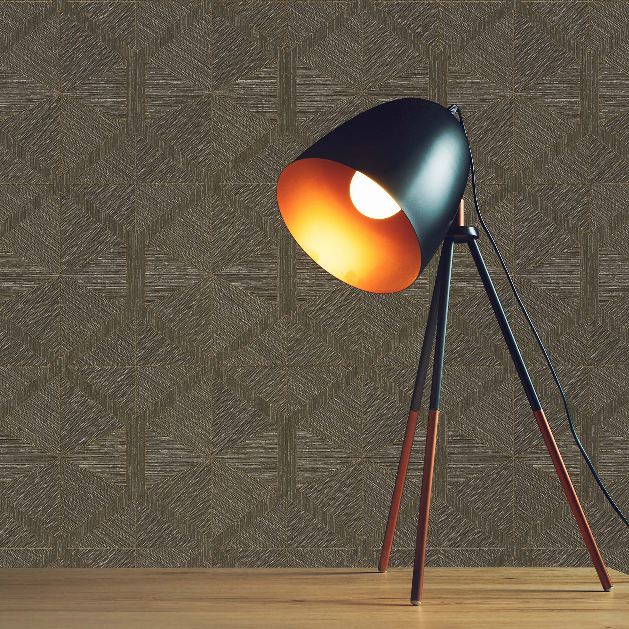 Tapete Grafik Carlo M1-No.1804 | Vliestapete | Braun | Gold | Geometrisch | Modern
