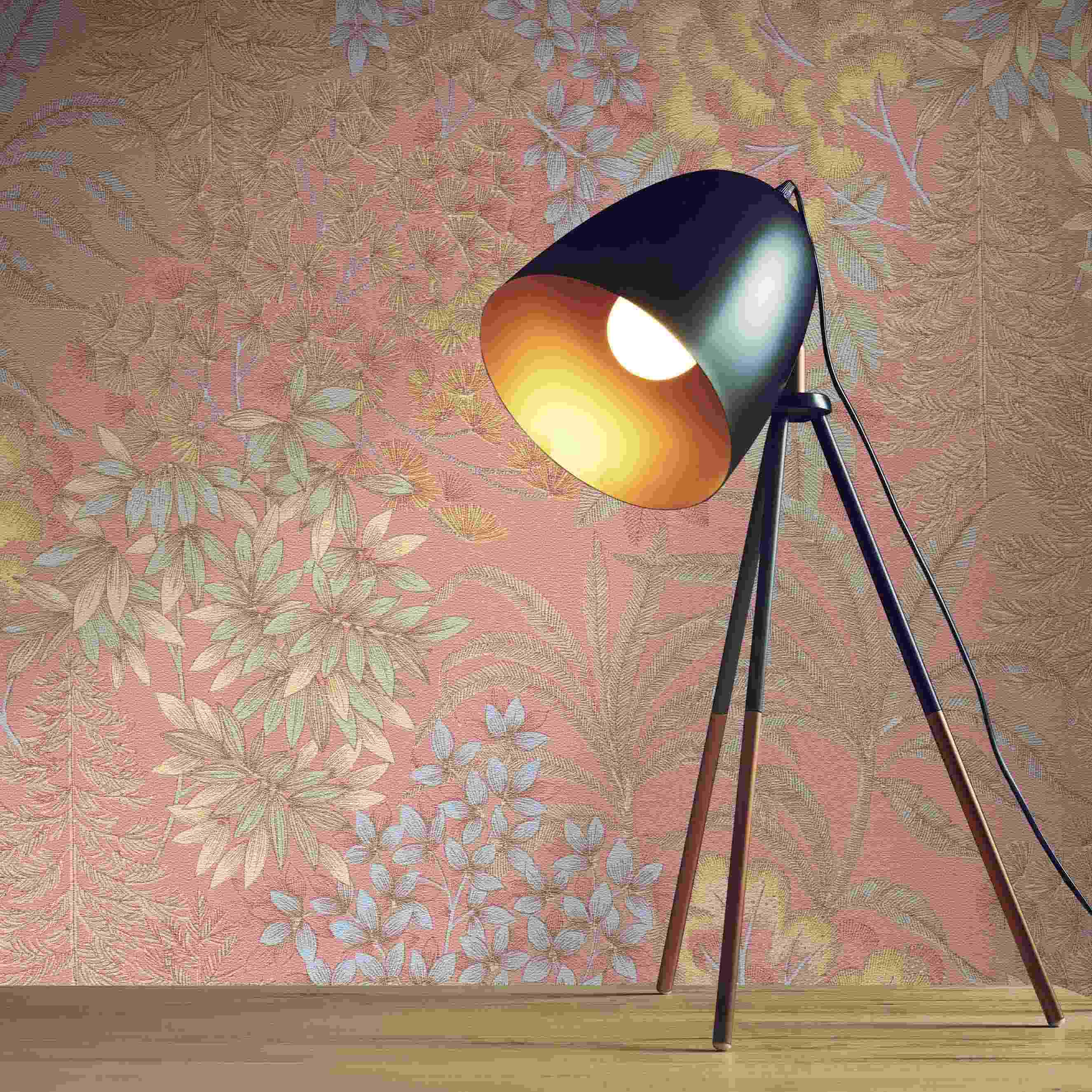 Tapete Mario Blumen M1-No.4371 Vlies Rosa Blau Floral Tadessi 10.05 x 0.53 m