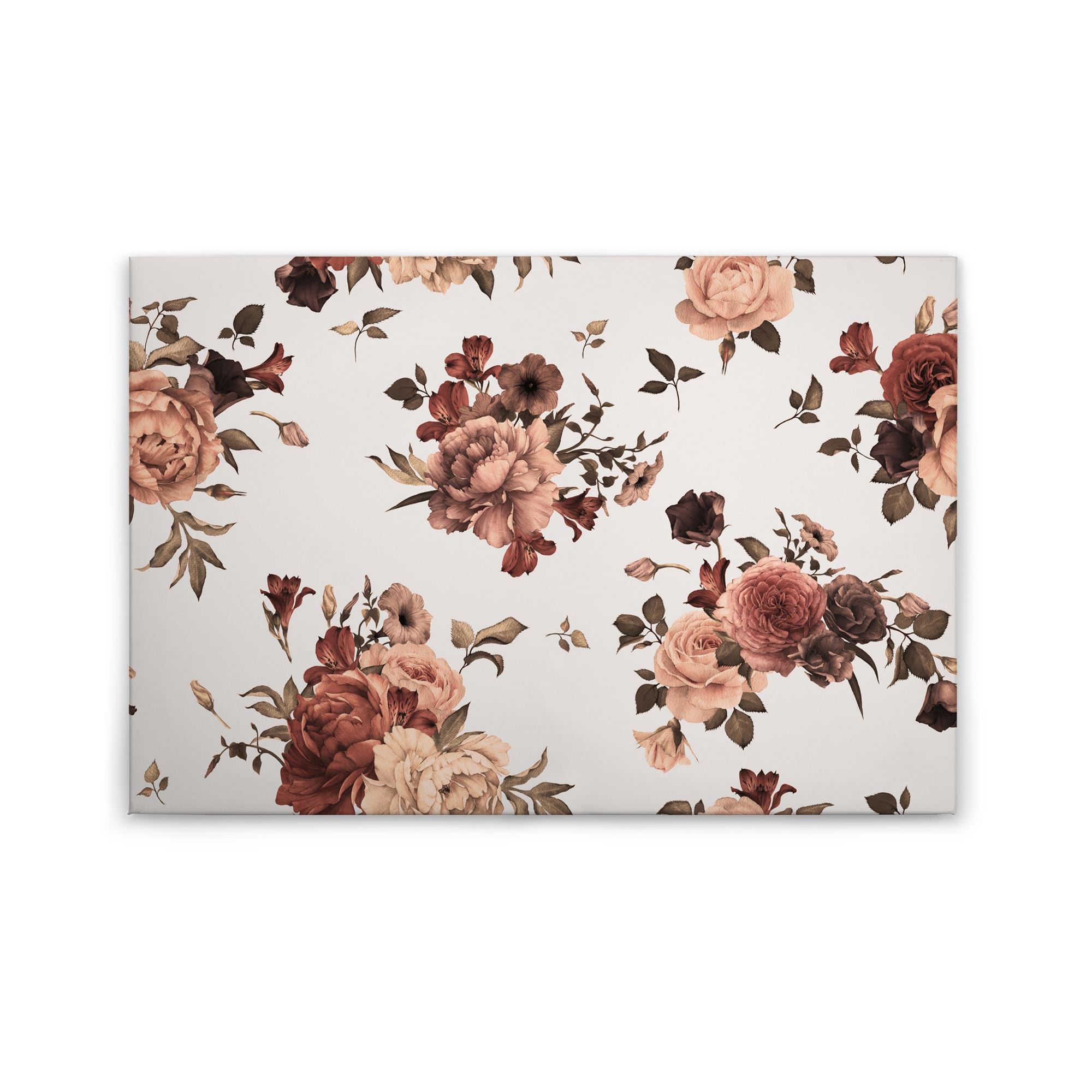 Leinwandbild Blumen M1-No.50011 | Wandbild 60 x 90 cm | Beige Weiß Floral Keilrahmen