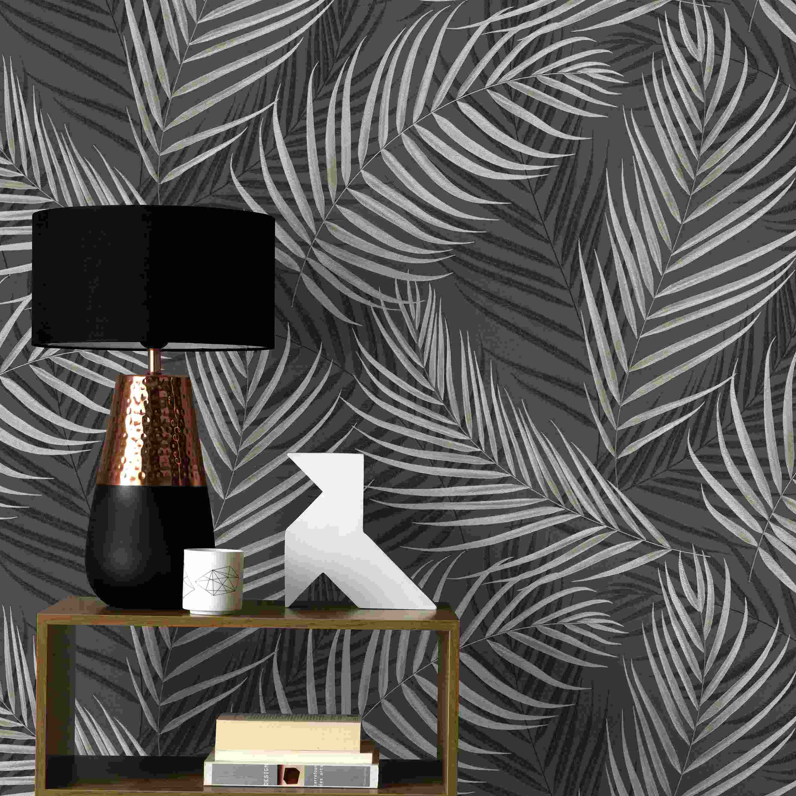 Erismann Fashion for Walls 3 | 1022115 | Vliestapete Blumenoptik | 0.53 m x 10.05 m | Schwarz