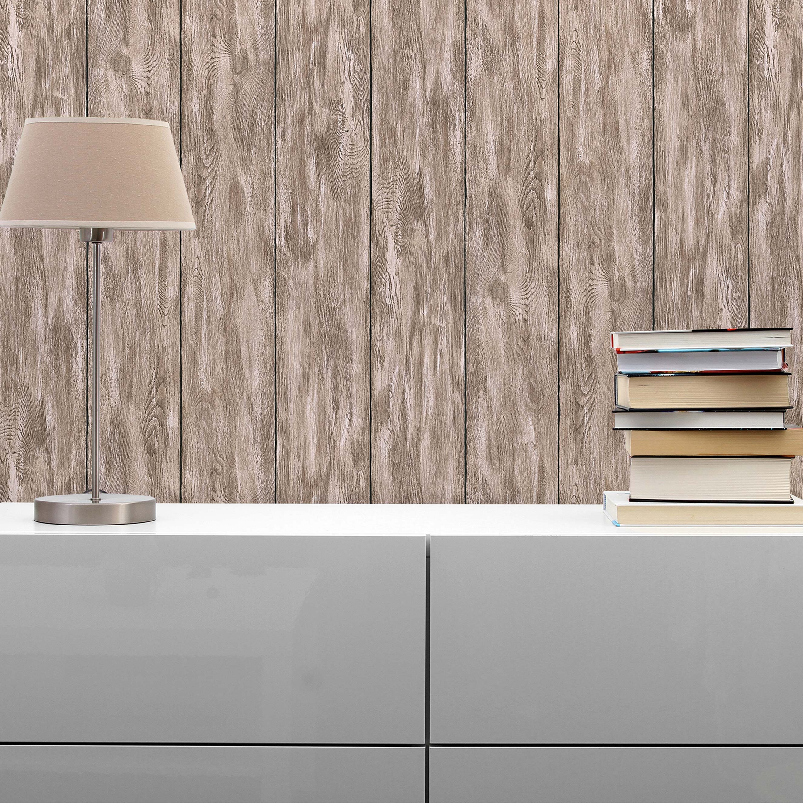 Tapete Holzoptik Alessandro M1-No.1632 | Vliestapete | Braun | Beige | Holzbalken
