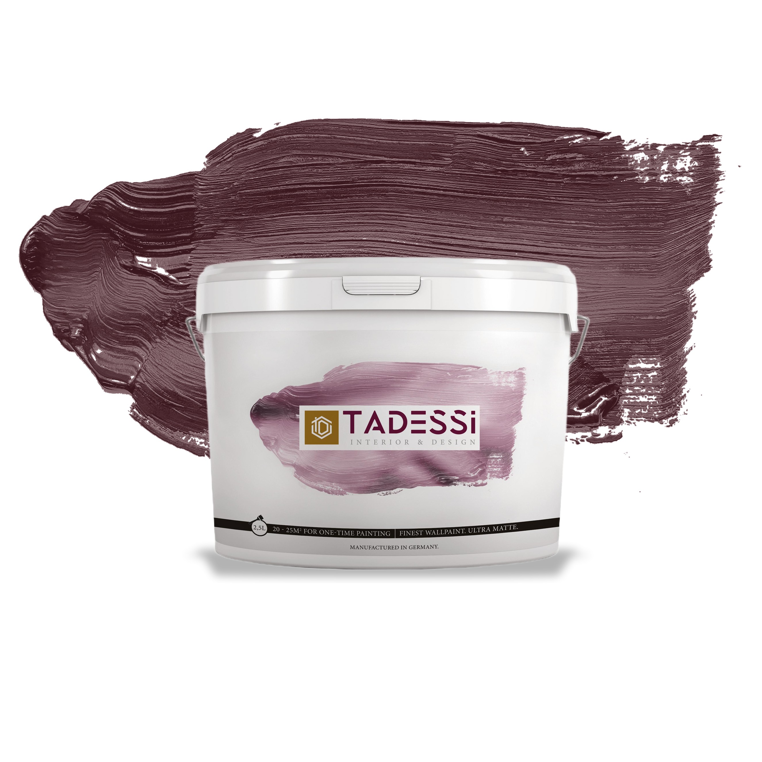 TADESSI Color Vista - Wandfarbe Rot - Burgund - Matte Innenfarbe - Hochwertige Dispersionsfarbe