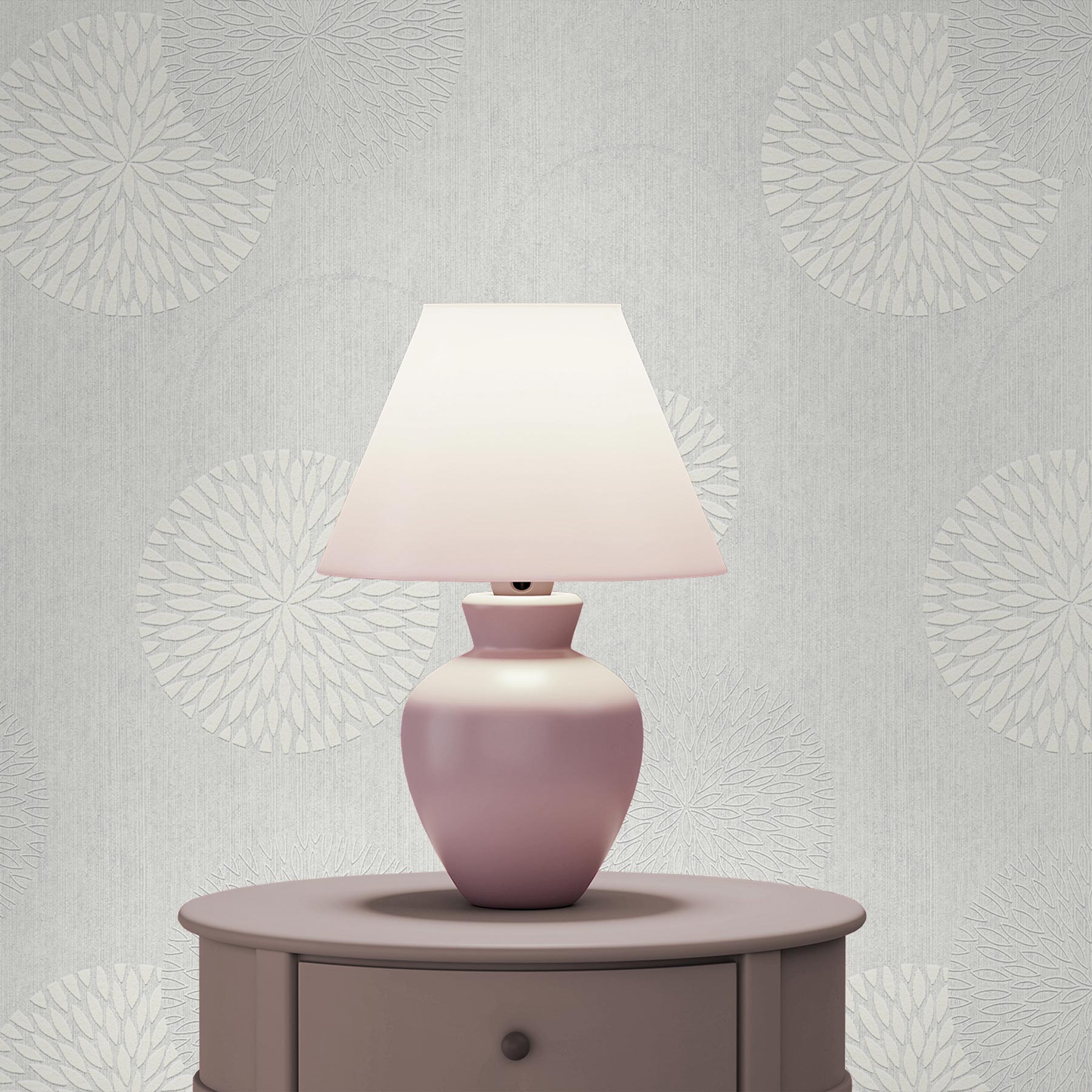 Tapete Grafik Tino M1-No.2278 | Vliestapete | Überstreichbar | Weiß | Geometrisch | Punkte | Kreise