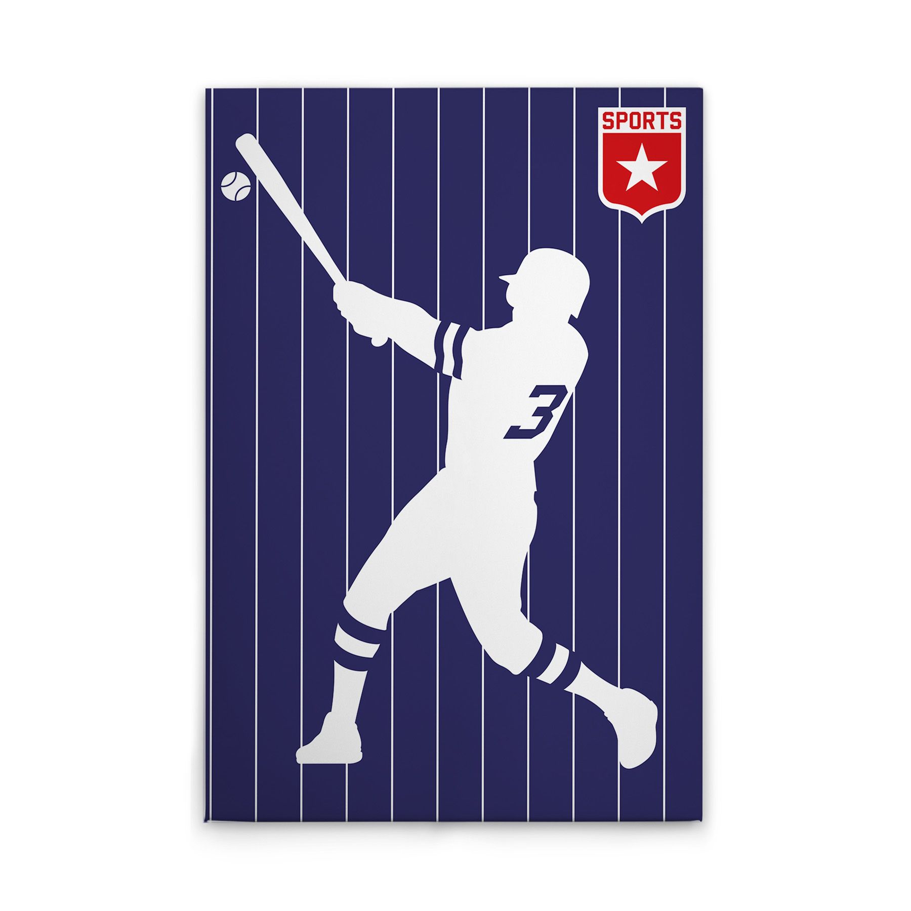Tadessi Leinwandbild Retro Baseballspieler M1-No.50859 - Keilrahmen in Blau Weiß - 30 x 45 cm