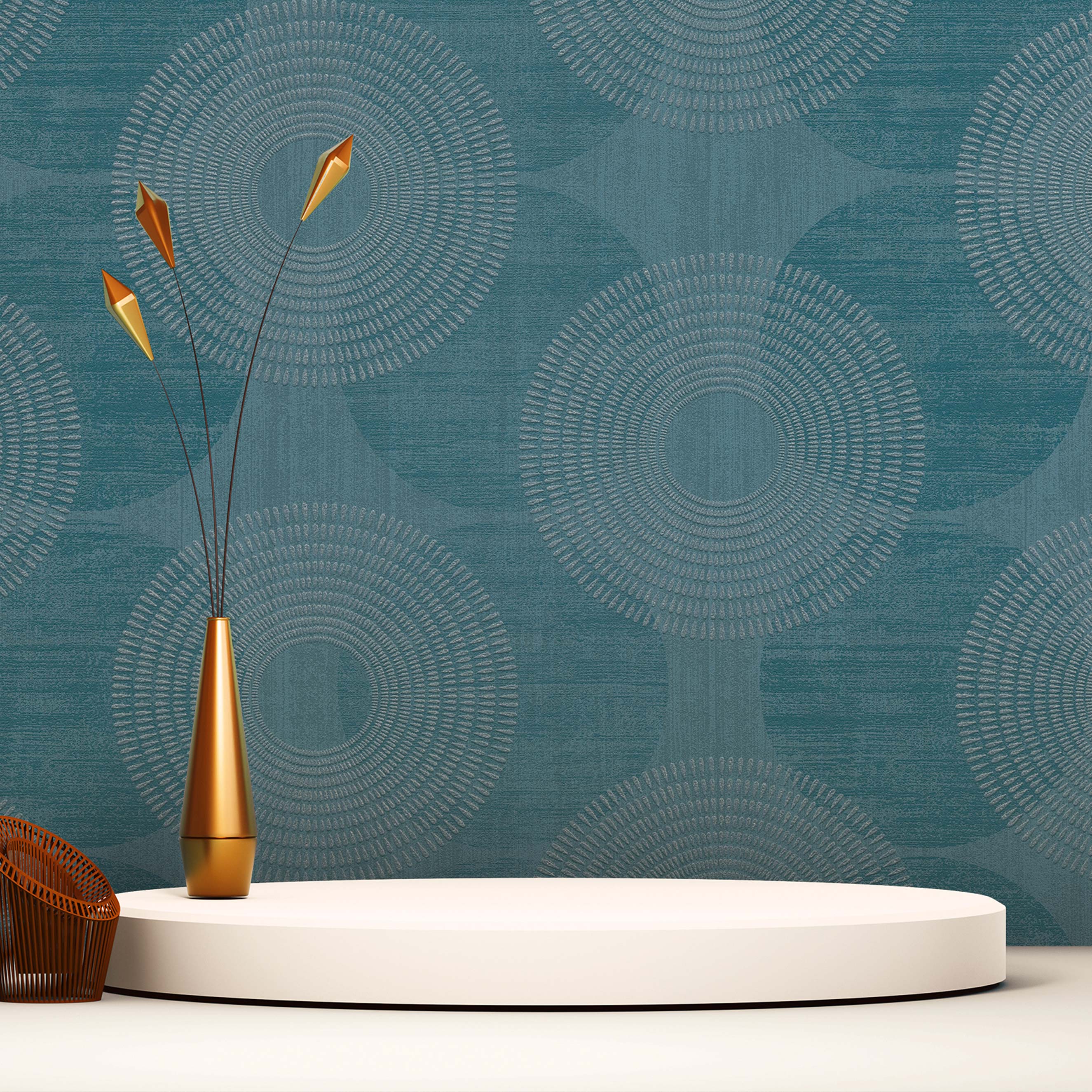 Tapete Punkte Kreise Caterina M1-No.1308 | Vliestapete | Blau | Geometrisch