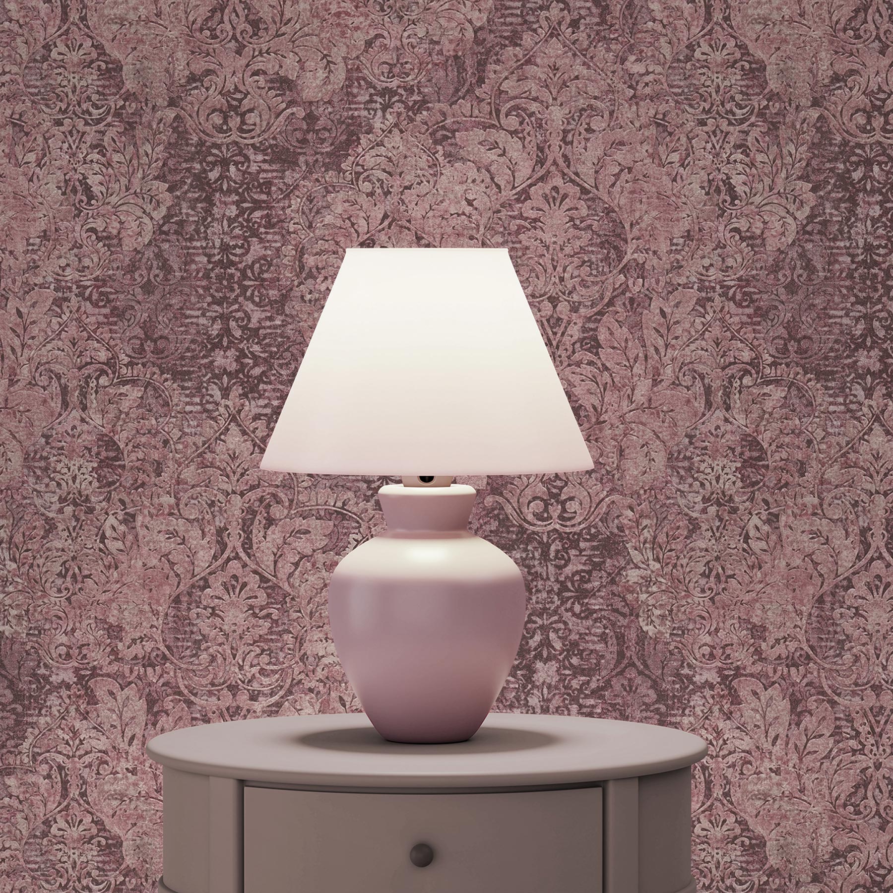 Tapete Barock Alessia M1-No.3350 | Vliestapete | Rosa | Rot | Klassik | Barocktapete | Ornament