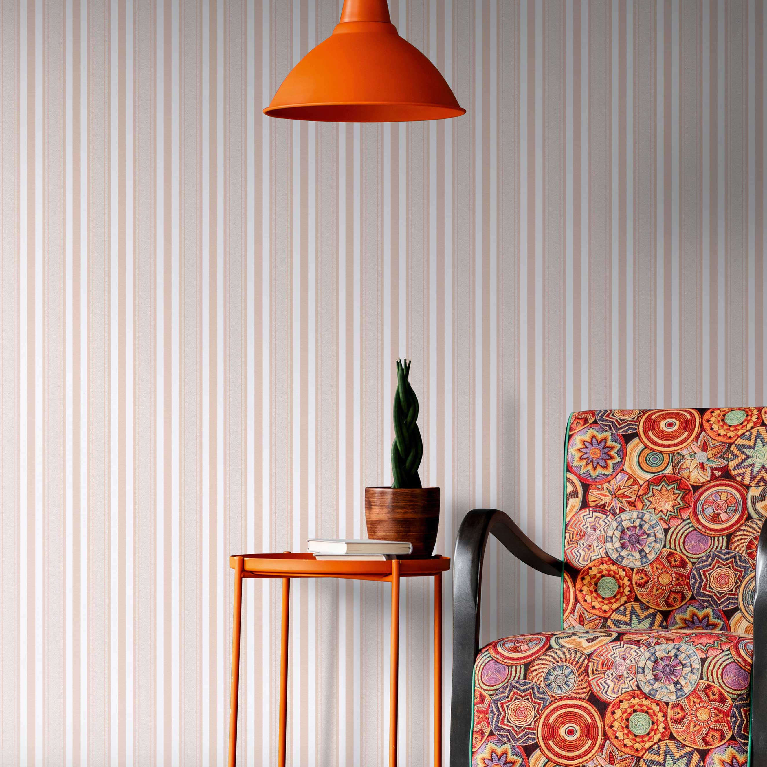 Tapete Streifen Wellen Lio M2-No.173 | Vliestapete Streifenoptik | Rose | Streifentapete | Klassik